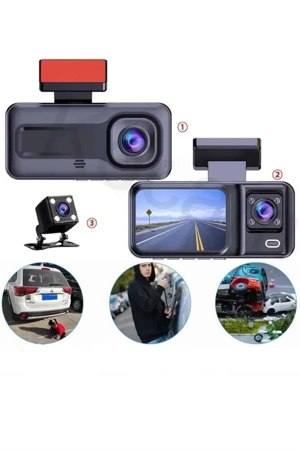 2 İnç Araç İçi Kameralı Ekran 1080p Full Hd Kaliteli Hafıza Kart Destekli - Just Cheap Store Görsel 4