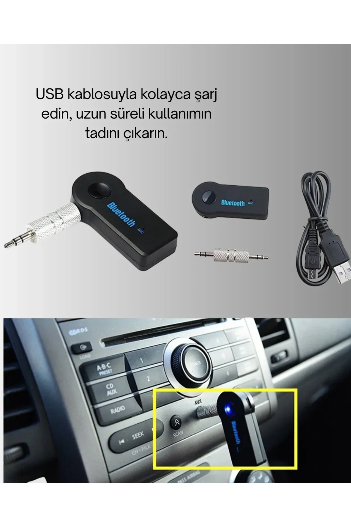 Eller Serbest Özellikli Bluetooth Aux Araç Kiti - Just Cheap Store Görsel 5