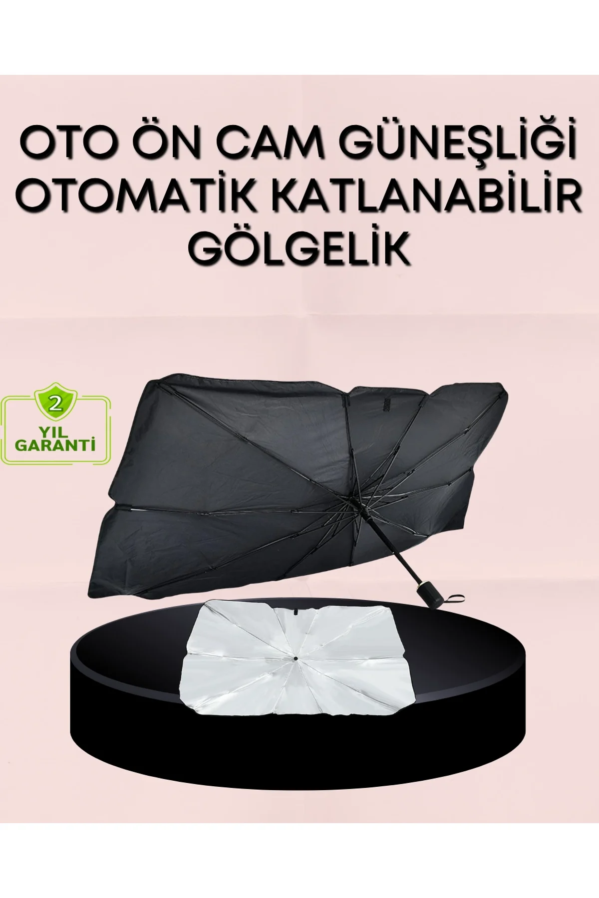Uv Korumalı Şemsiye Tipi Oto Güneşliği - Geniş Araç Uyumu