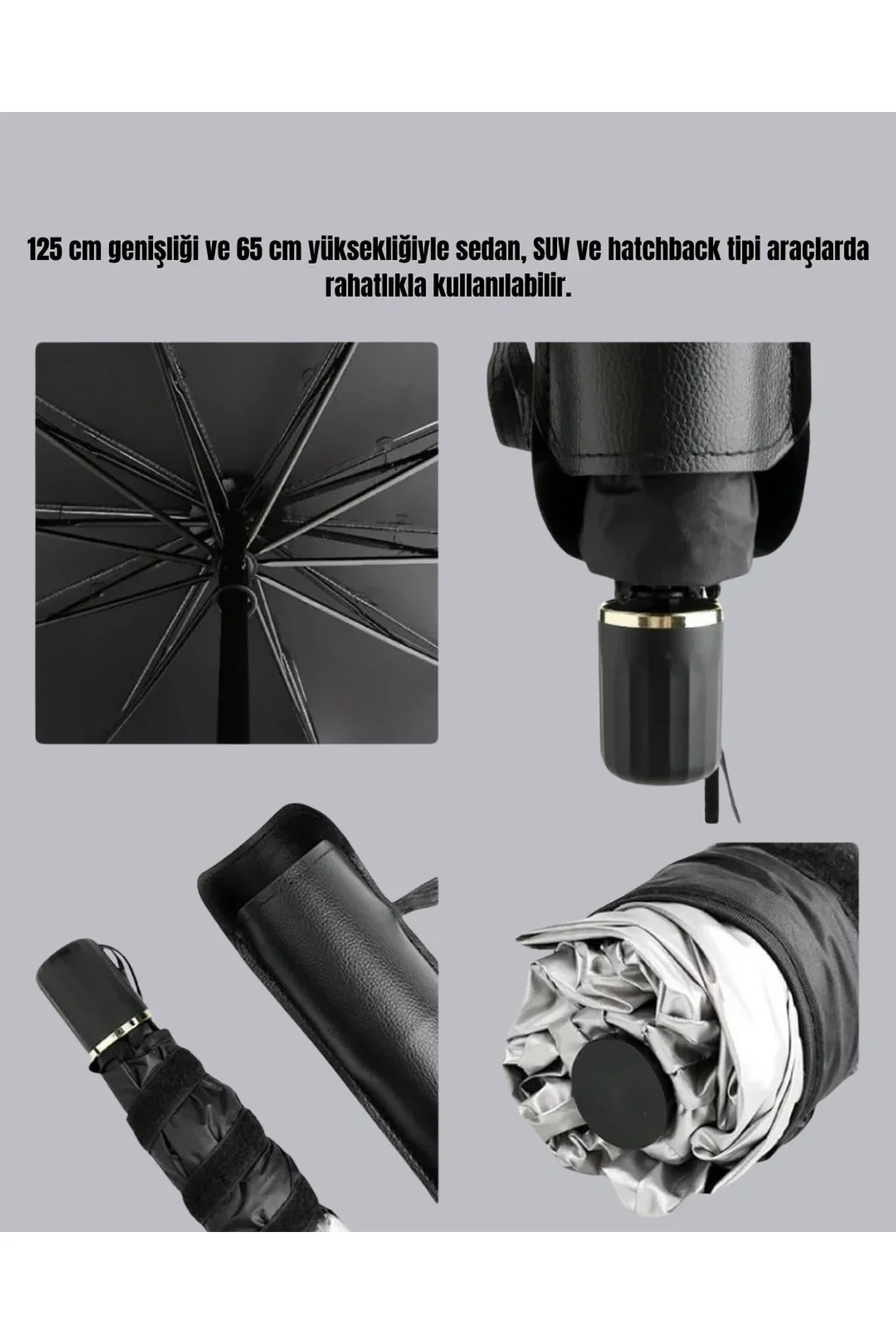 Uv Korumalı Şemsiye Tipi Oto Güneşliği - Geniş Araç Uyumu - Just Cheap Store Görsel 3