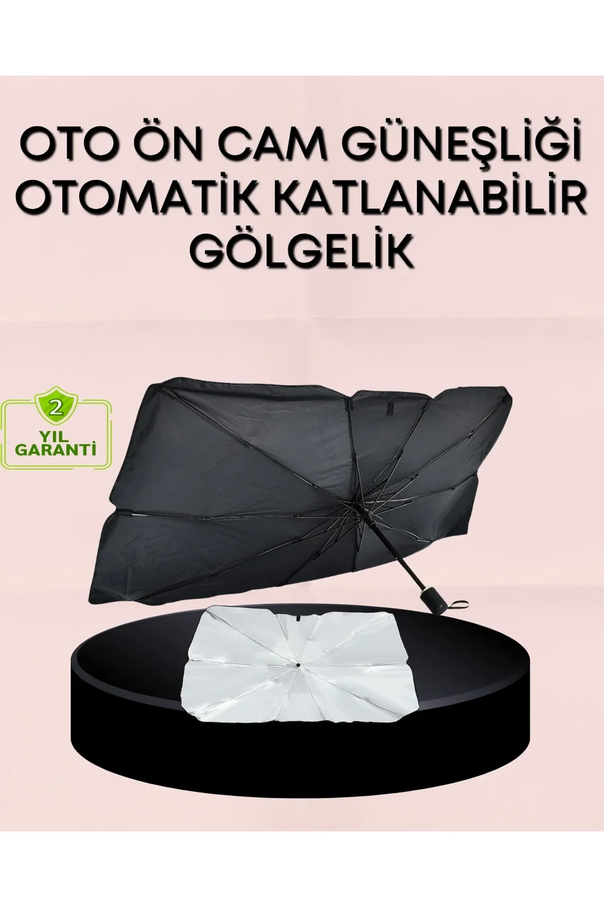 Uv Korumalı Şemsiye Tipi Oto Güneşliği - Geniş Araç Uyumu - Just Cheap Store Görsel 2