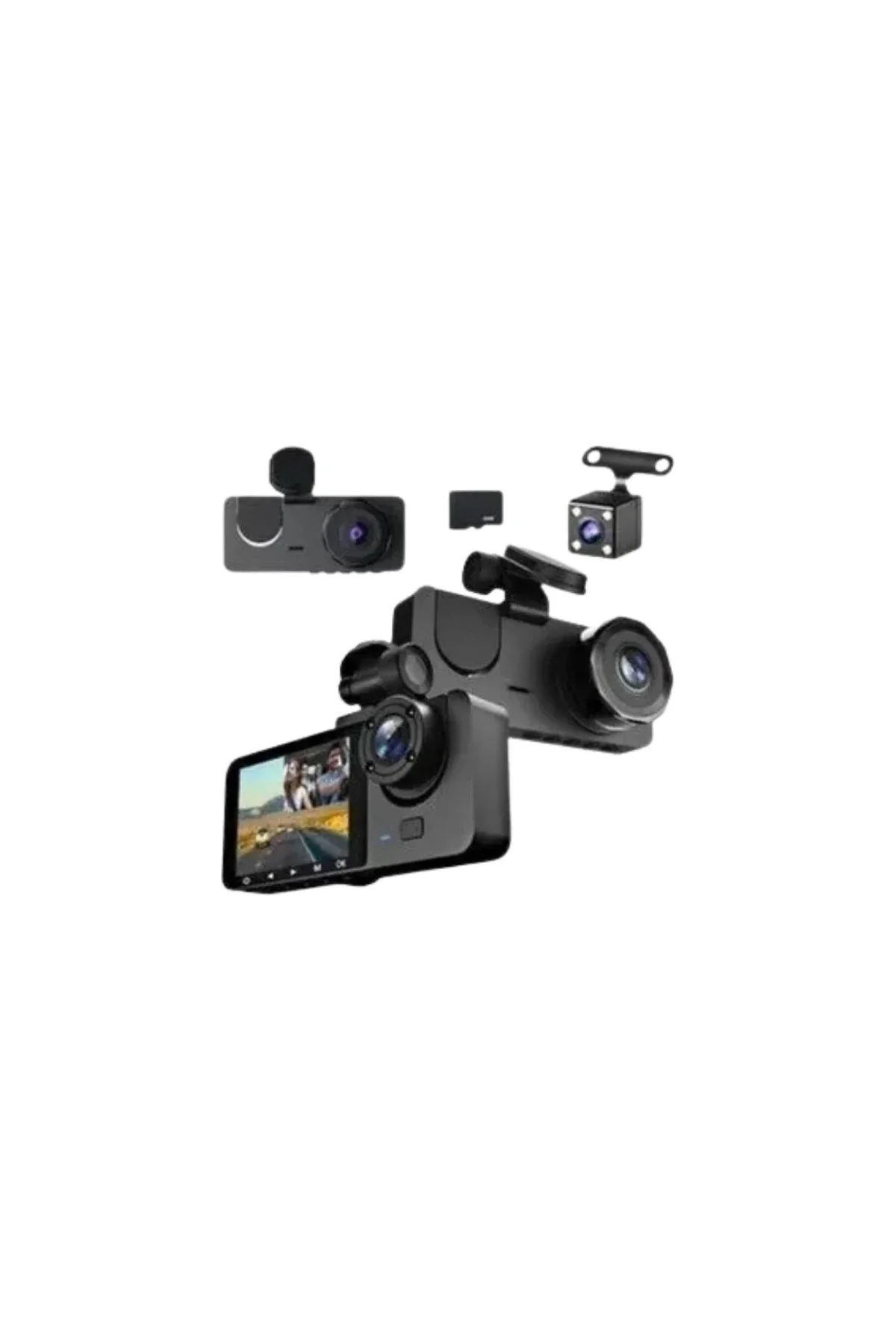 Gelişmiş G-sensörlü Üçlü Araç Kamerası – 5” Lcd Ekran Ve Hareket Algılama - Just Cheap Store Görsel 4