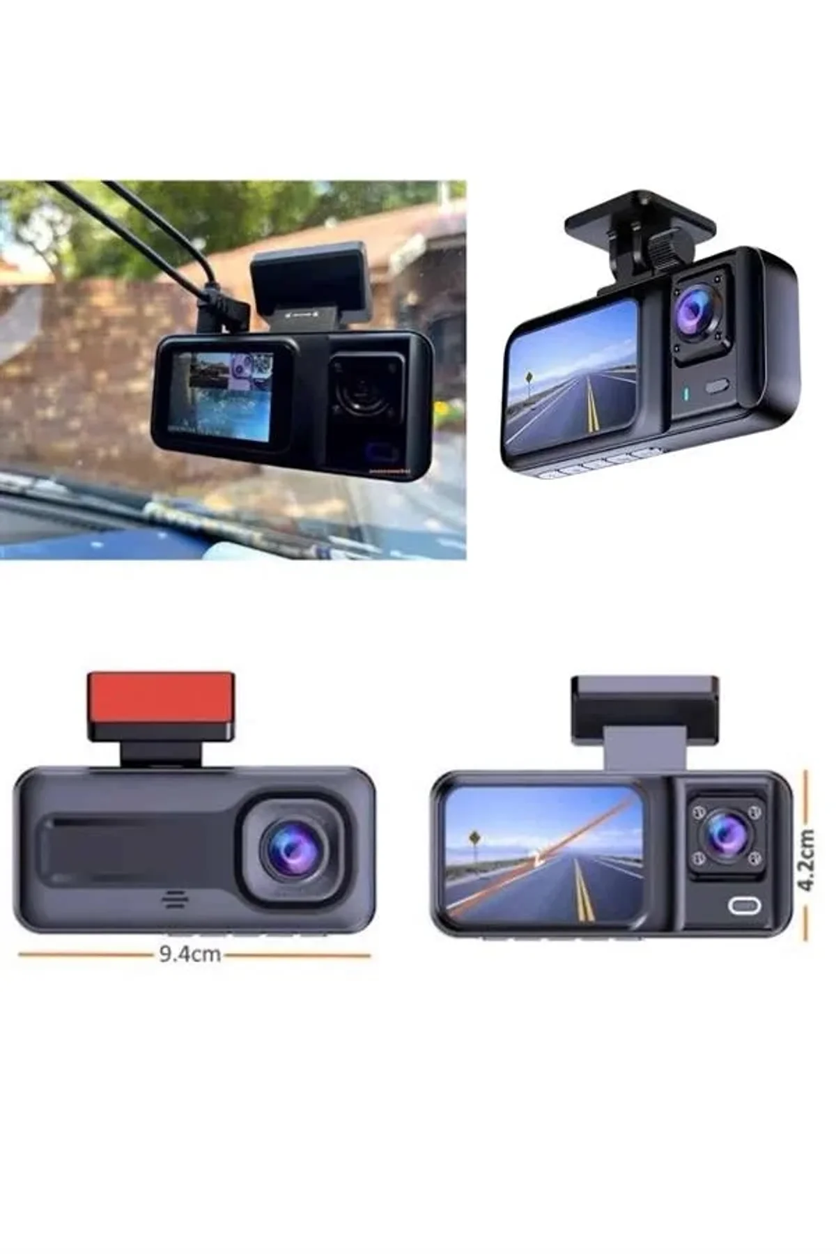 Ön Ve Arka Kameralı 2 İnç 1080p Full Hd Dvr Araç İçi Ekran - Just Cheap Store Görsel 4