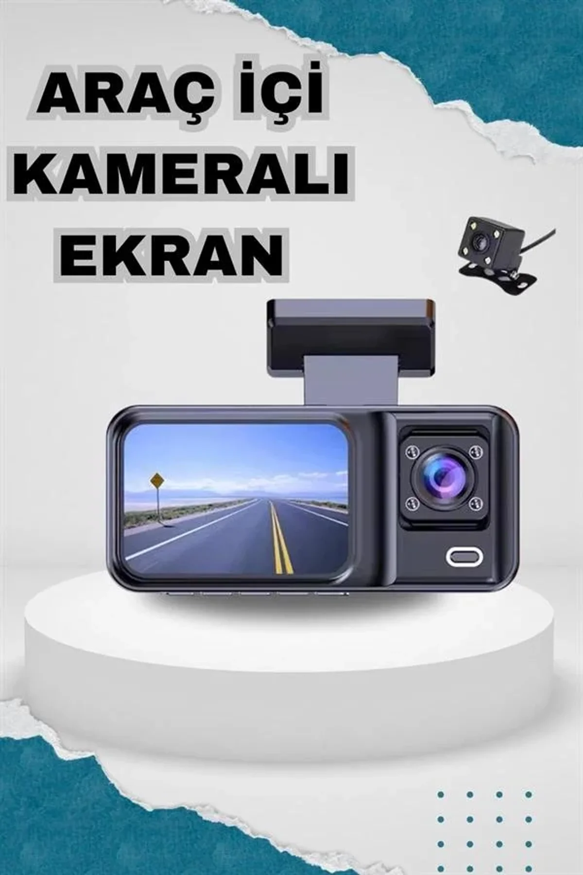 Ön Ve Arka Kameralı 2 İnç 1080p Full Hd Dvr Araç İçi Ekran - Just Cheap Store Görsel 3