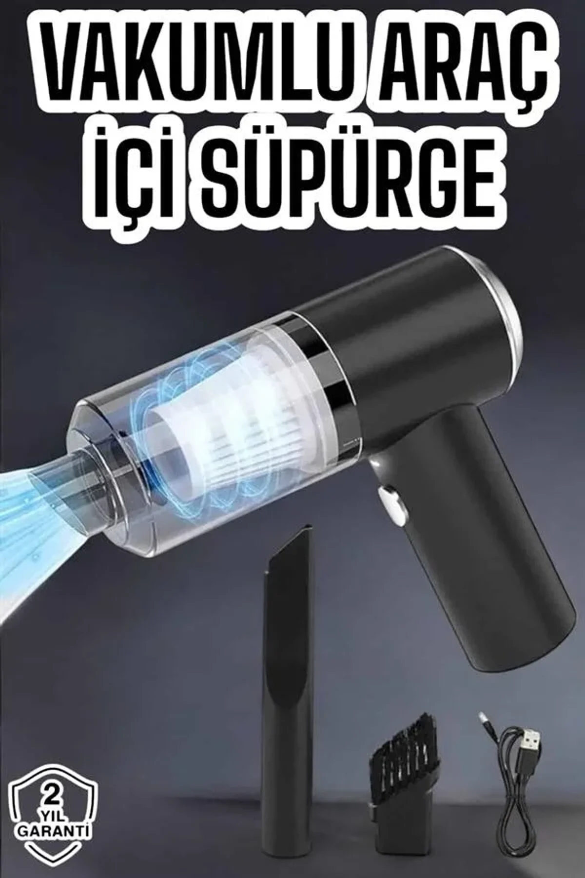 Üflemeli Güçlü Vakumlu Ev Ofis Araç Süpürgesi El Süpürgesi Şarjlı - Just Cheap Store Görsel 2