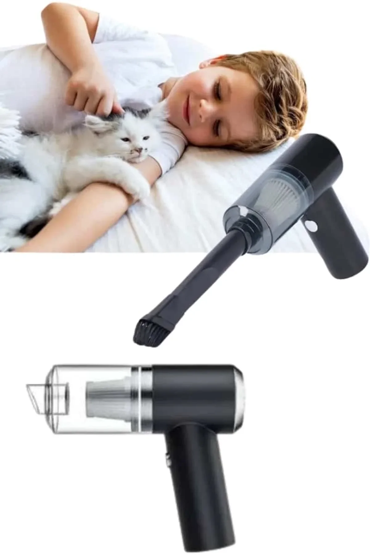 Yeni Nesil Mini Vakumlu Araç Süpürgesi El Süpürgesi Şarjlı - Just Cheap Store Görsel 5