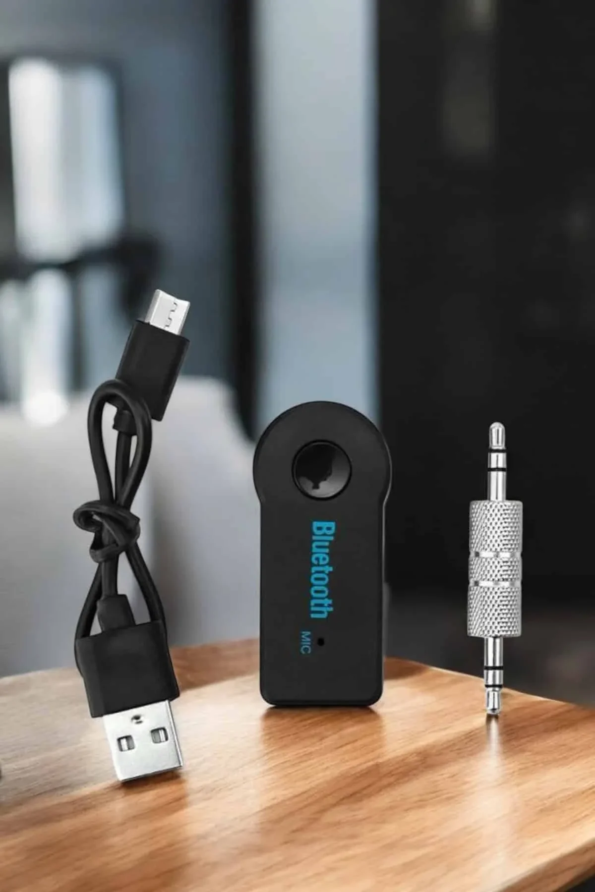 Kablosuz Bluetooth Aux Araç Kiti Siyah Hafıza Kartlı - Just Cheap Store Görsel 3