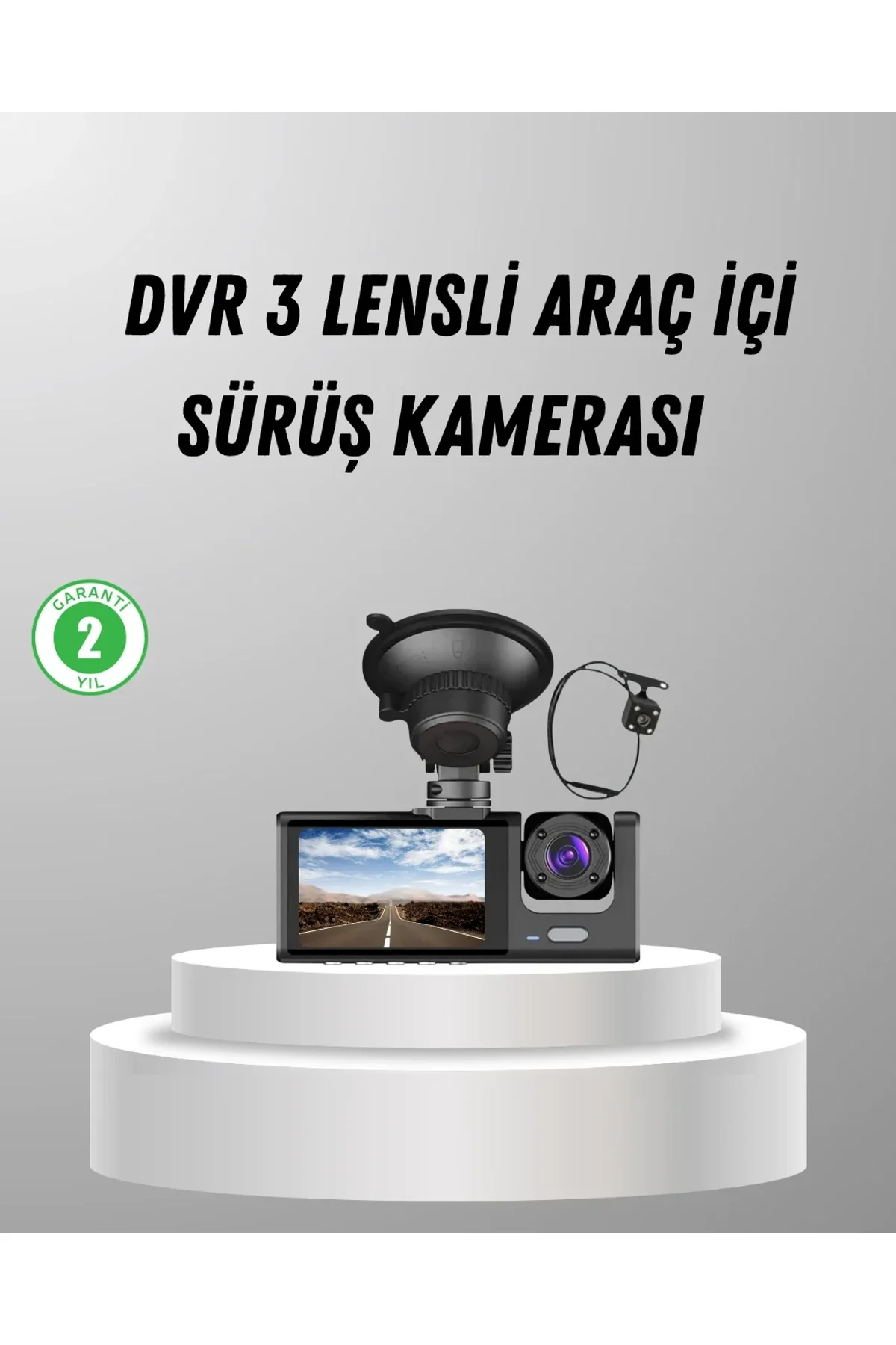 Üç Kameralı Araç Dvr Full Hd Gece Görüşlü Ve 2 İnç Ips Ekranlı - Just Cheap Store Görsel 2
