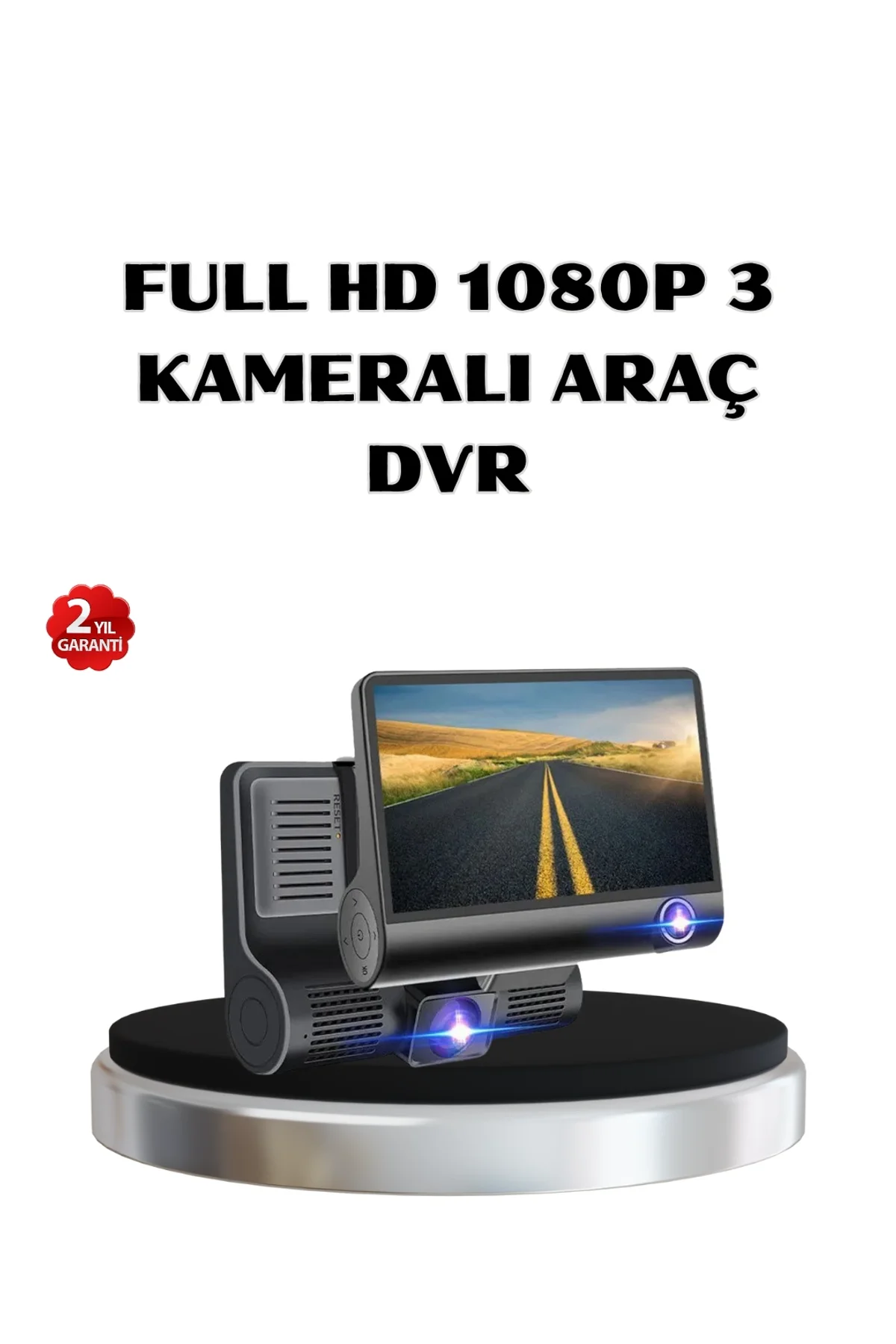 Full Hd Araç Kamerası 3’lü 4.0” Ekranlı Ve Hdr Gece Görüşlü