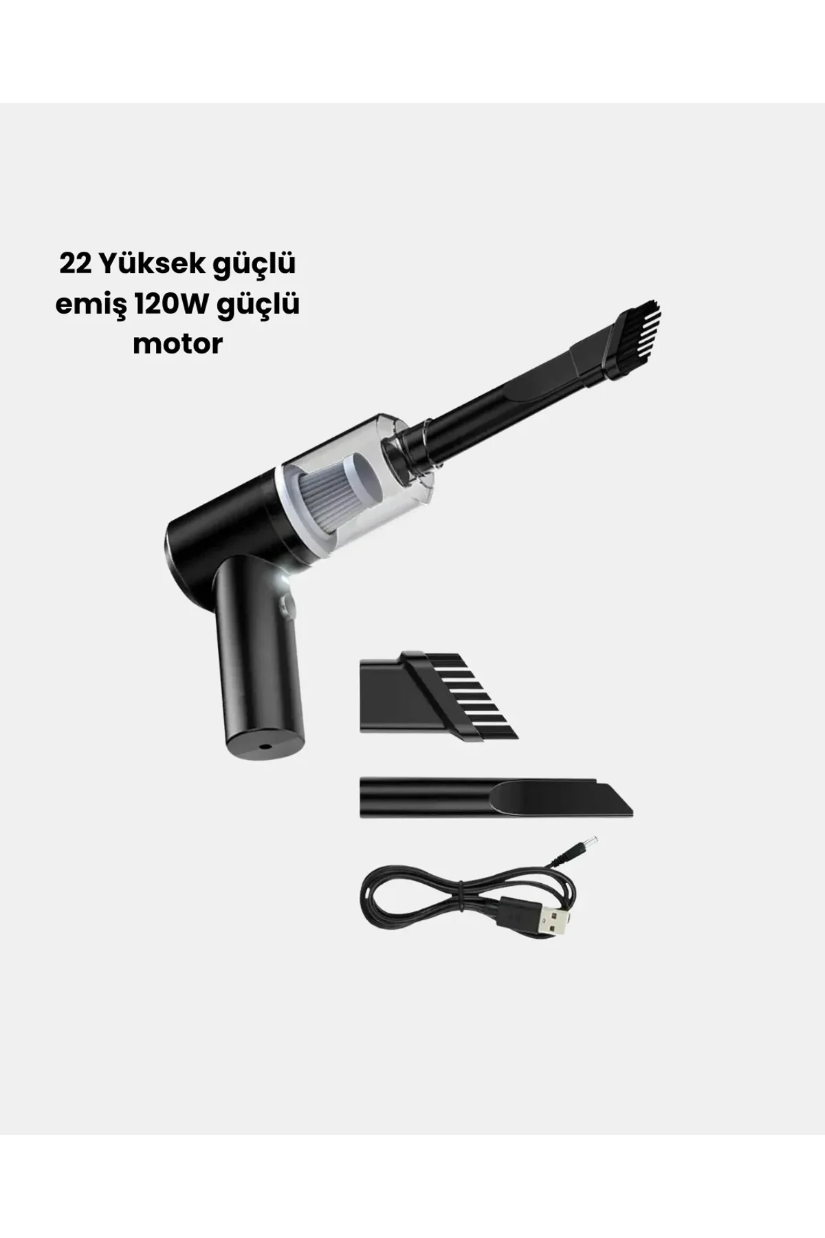 Taşınabilir Vakumlu Araç Süpürgesi – Katlanabilir Sap, Yıkanabilir Filtre, 120w Motor - Just Cheap Store Görsel 3