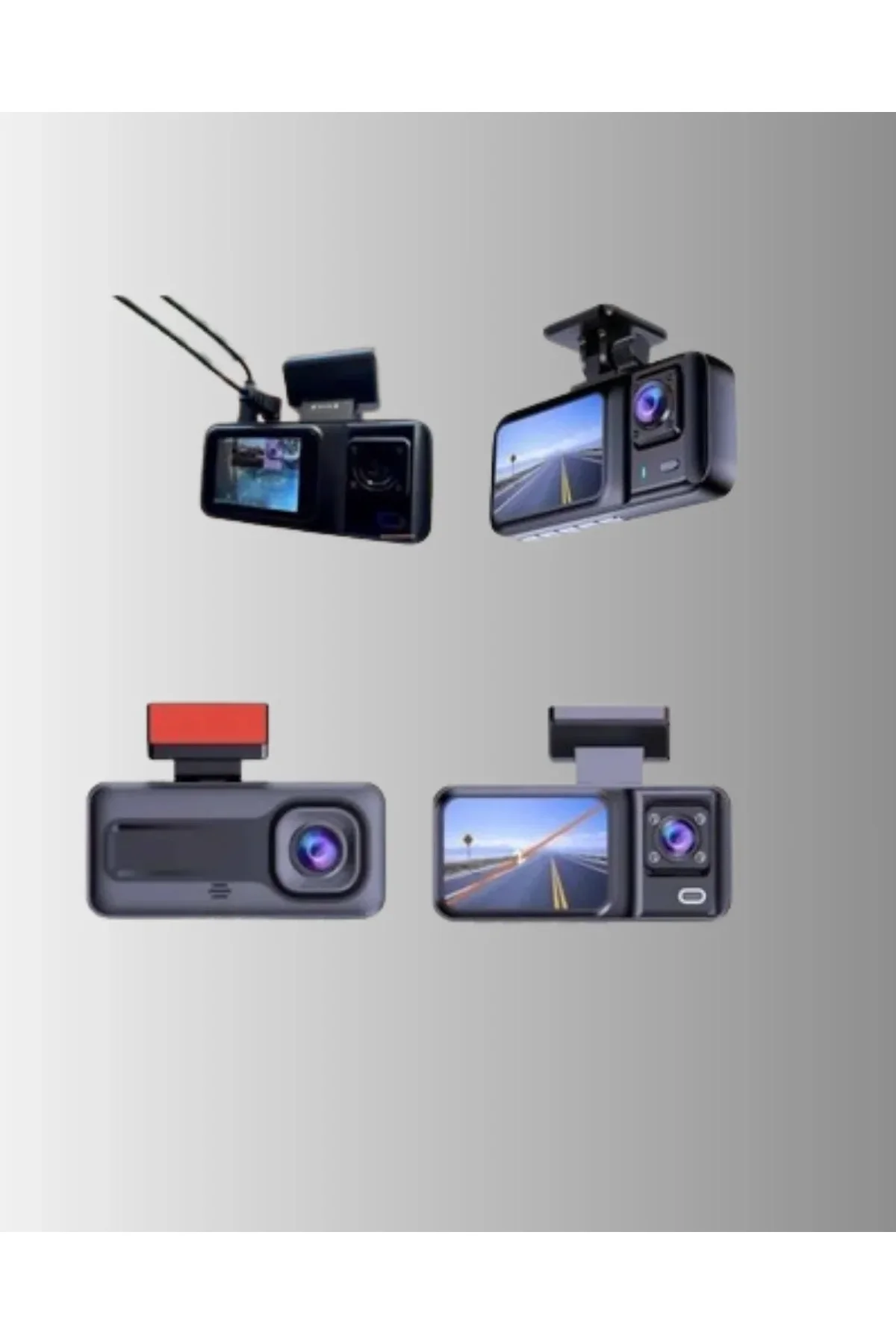 1080p Üç Kameralı Araç Kamerası Wi-fi Destekli Park Modu Ve G-sensörlü - Just Cheap Store Görsel 4