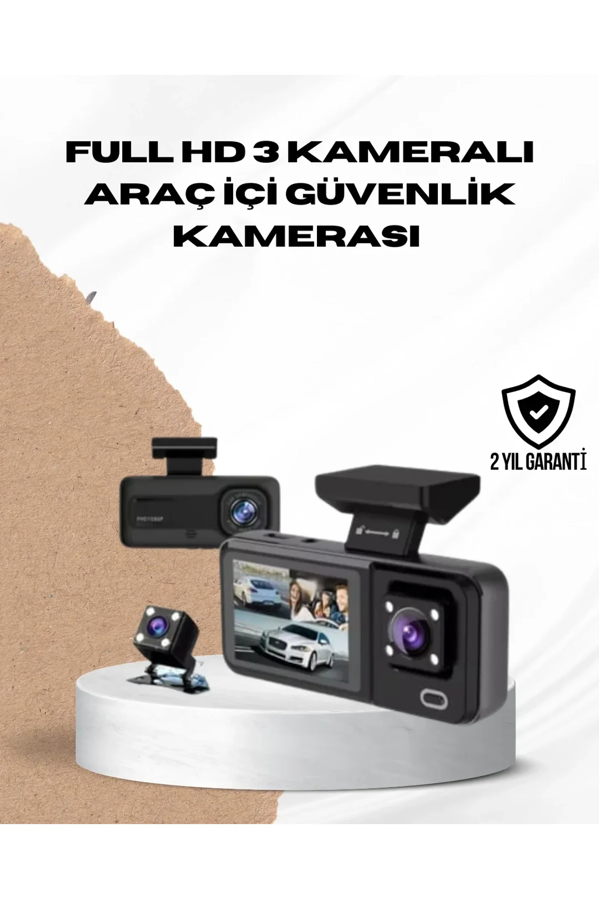 Wi-fi Bağlantılı Full Hd Araç Kamera Seti 3 Kameralı Park Koruma Ve Döngü Kayıt - Just Cheap Store Görsel 2