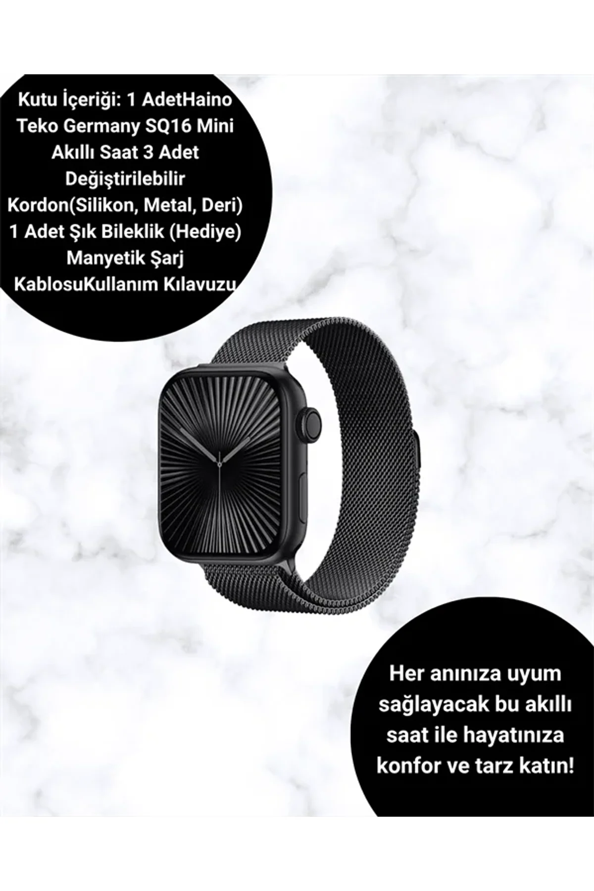 Mini Series 10 Akıllı Saat | 3 Kordon + Bileklik Hediyeli, Tüm Telefonlarla Uyumlu - Just Cheap Store Görsel 2