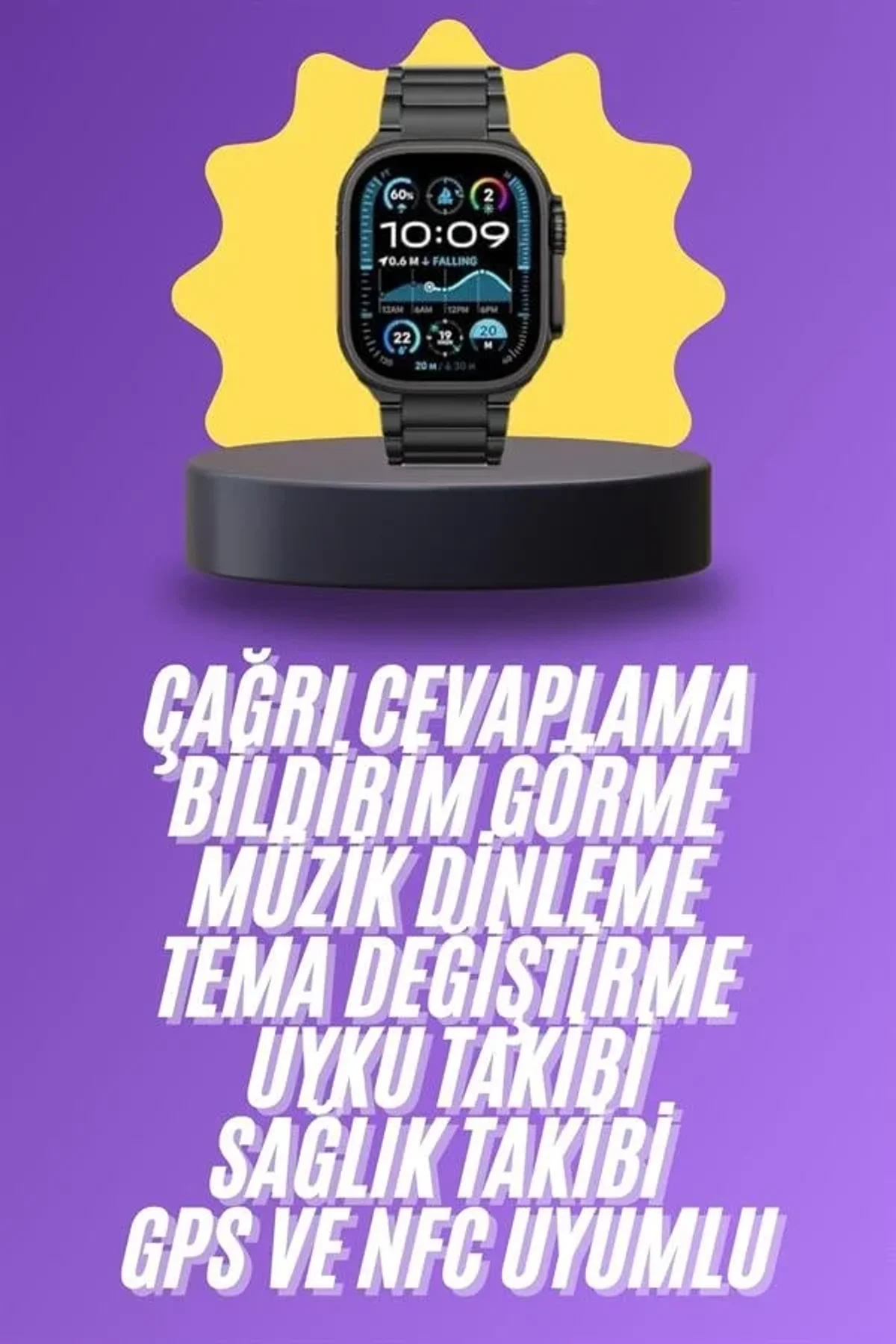 Ultra 3 Kordonlu Amoled Ekran Akıllı Saat Çok Fonksiyonlu Uyku Ve Sağlık Takibi - Just Cheap Store Görsel 3