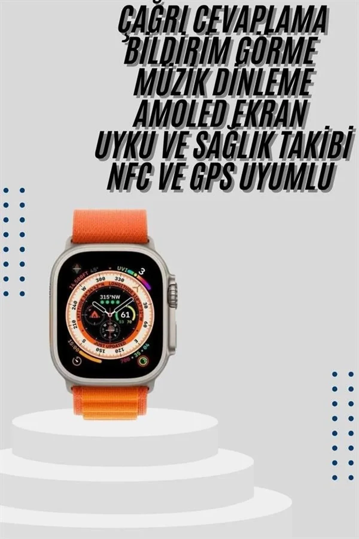Akıllı Saat Bleutooth Bağlantılı Akıllı Saat Amoled Ekran 49 Mm - Just Cheap Store Görsel 2