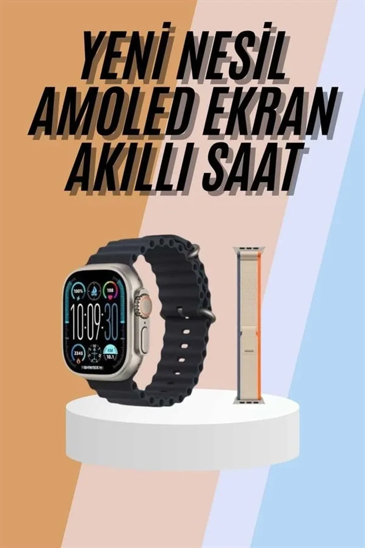 49mm Akıllı Saat Amoled Ekranlı Kadın Erkek Kol Saati Plastik Kordon - Just Cheap Store Görsel 2