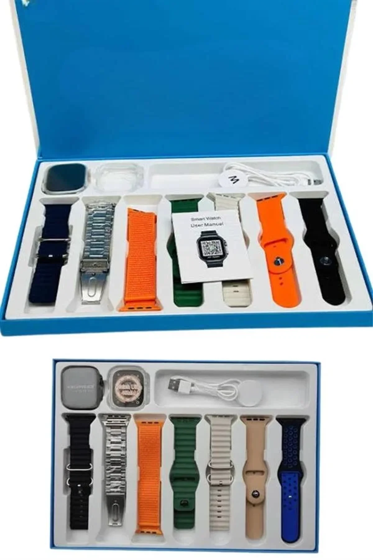 Akıllı Saat 7 Kordon Hediyeli Takvim Alarm Nabız Ölçer Bildirim Görme Sesli Görüşme - Just Cheap Store Görsel 3