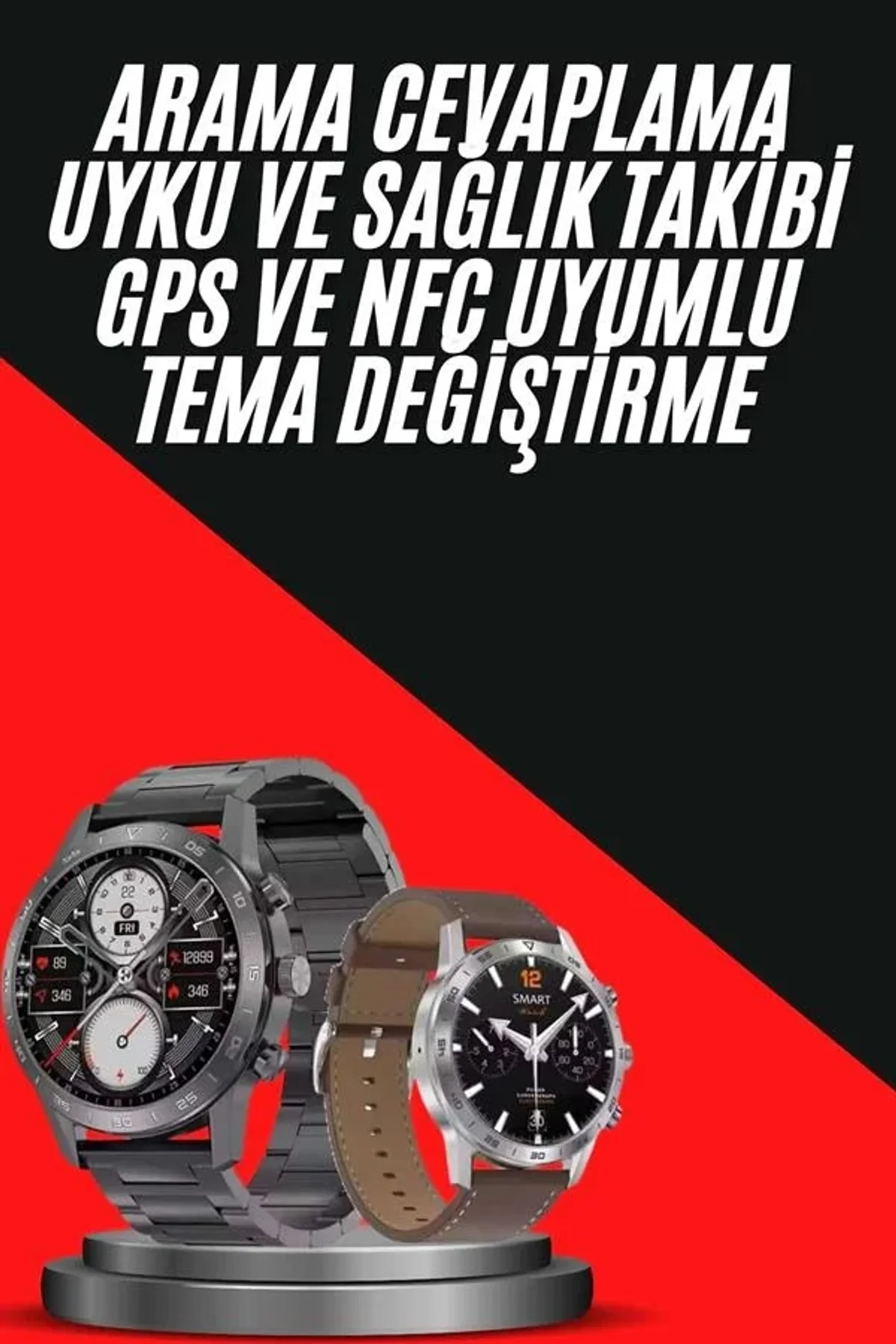 Erkeklere Özel Akıllı Saat Çelik Kordon Bluetooth Bağlantılı İos Ve Android Uyumlu - Just Cheap Store Görsel 2