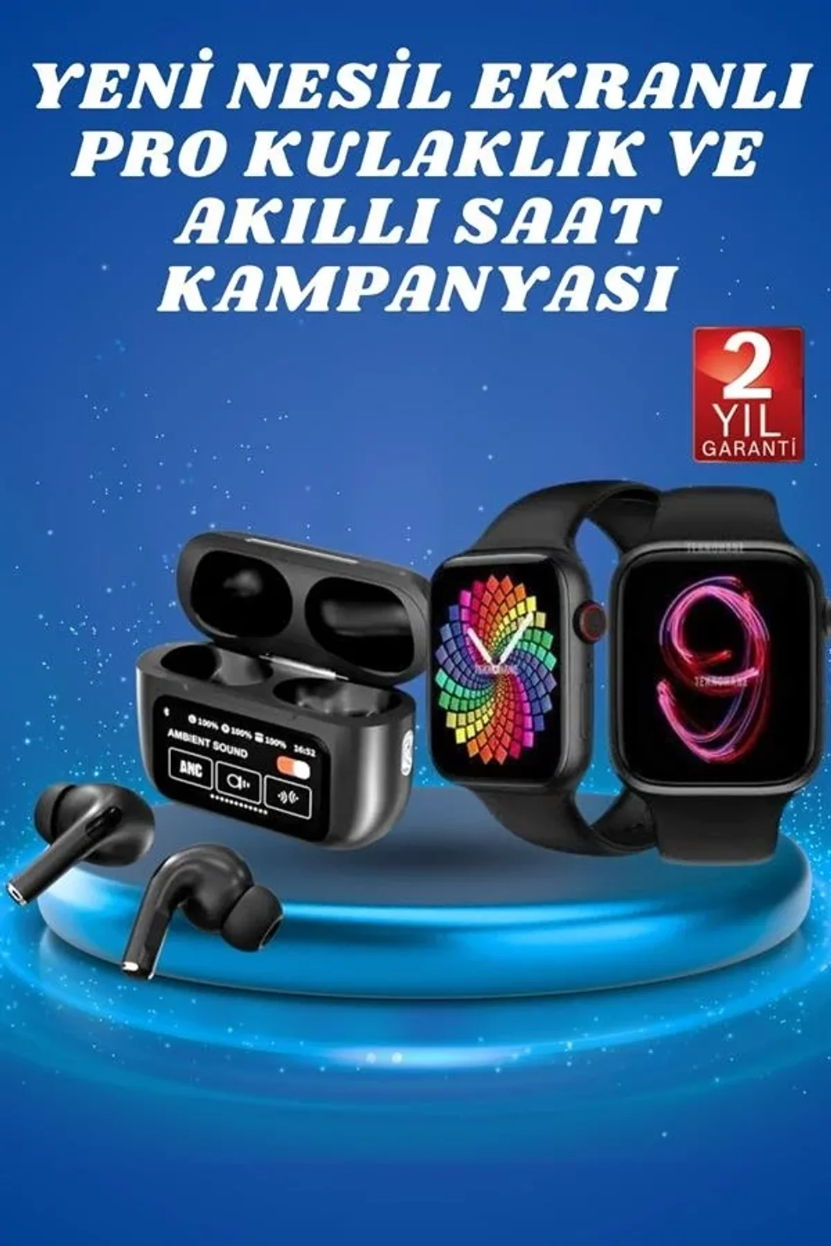 Ekranlı Yeni Nesil Pro Kulaklık Ve Akıllı Saat Kampanyası Kulak İçi Mikrofonlu - Just Cheap Store Görsel 3