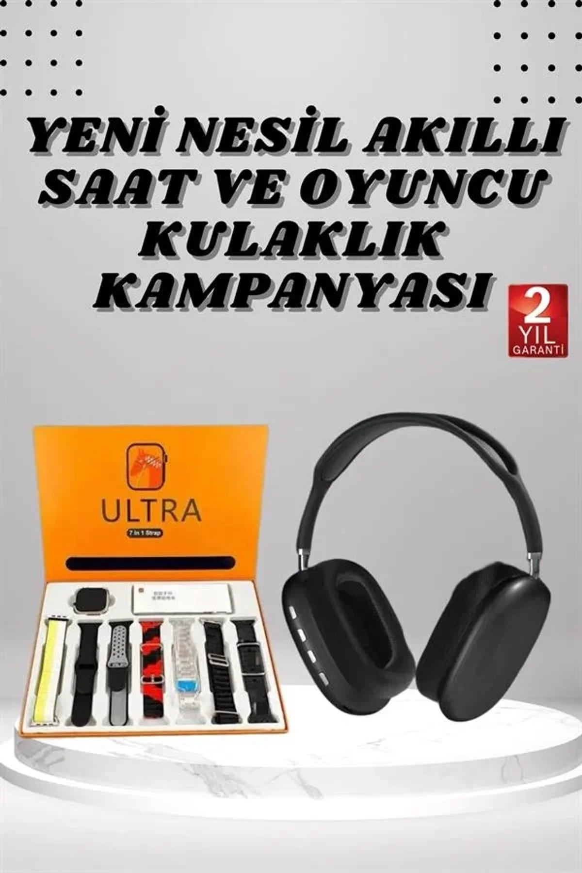 Kulak Üstü Kulaklık Pro9 Ve Yeni Nesil Akıllı Saat Android Ve İos Uyumlu Anc Özelliği - Just Cheap Store Görsel 3