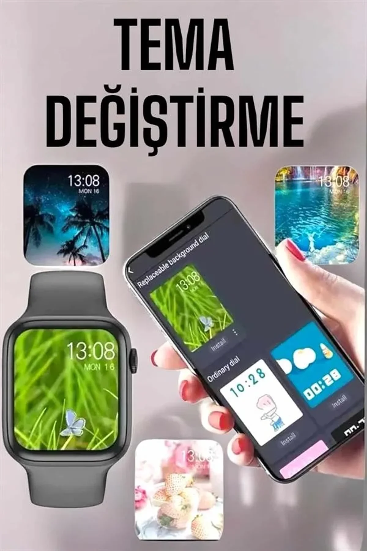 Akıllı Saat Amoled Ekran Yeni Nesil Bluetooth Bağlantılı - Just Cheap Store Görsel 2