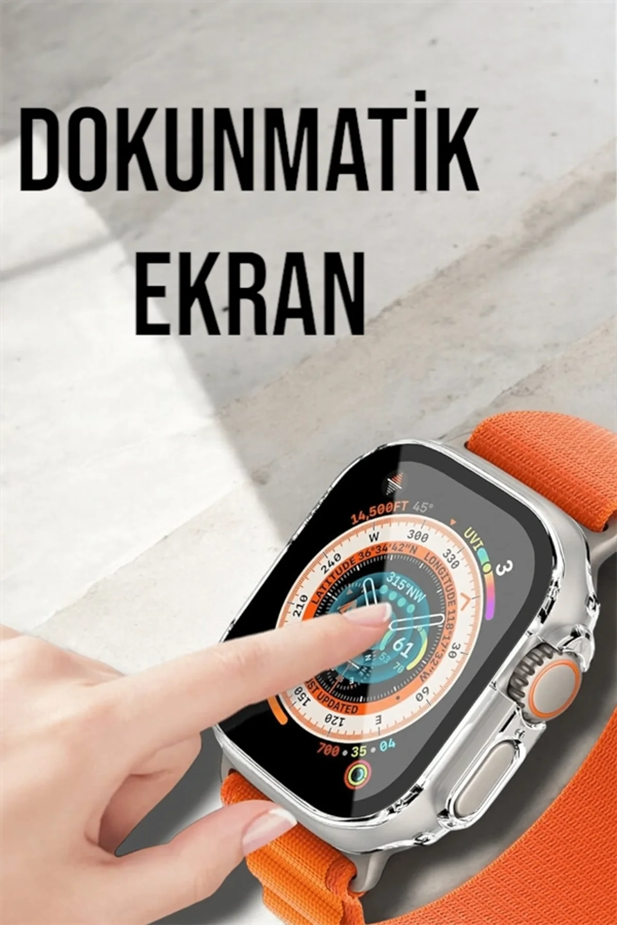 Bluetooth Bağlantılı 49mm Dokunmatik Akıllı Saat Sağlık Ve Spor Takip Özellikli
