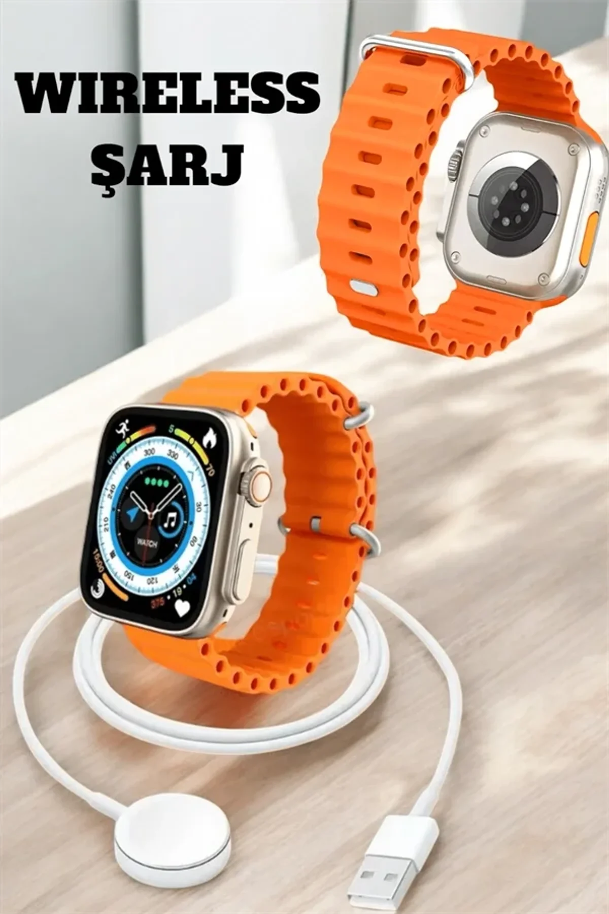 Kablosuz Şarjlı, Çağrı Ve Müzik Kontrolü Sağlayan Akıllı Saat - Just Cheap Store Görsel 4