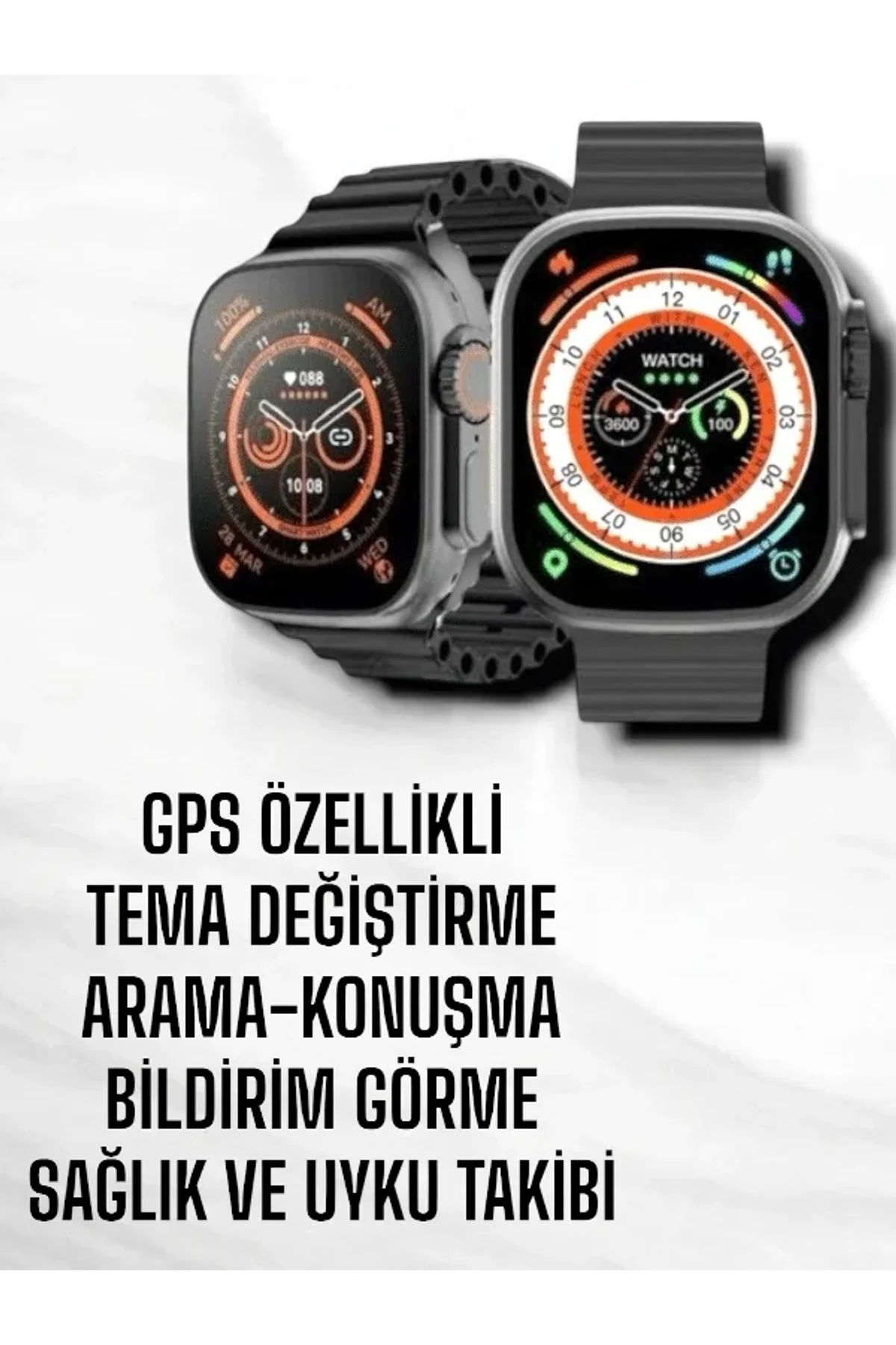 Yeni Nesil Ultra Akıllı Saat Titreşimli, Uyku &amp; Sağlık Takibi, Çift Kordon - Just Cheap Store Görsel 5