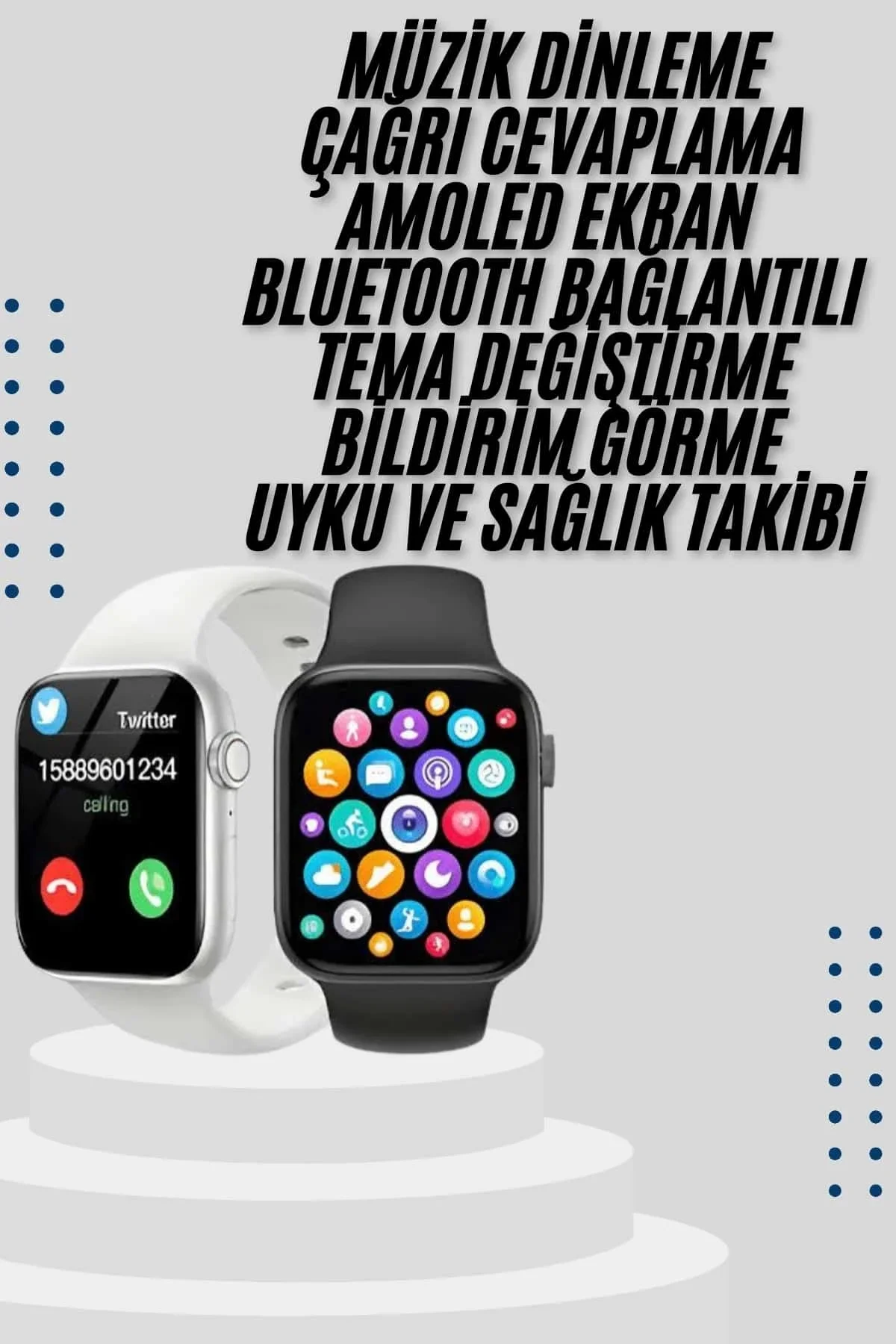 Akıllı Saat Yeni Nesil Android Ve İos Uyumlu Titreşim Modlu Alarm Kronometre - Just Cheap Store Görsel 3