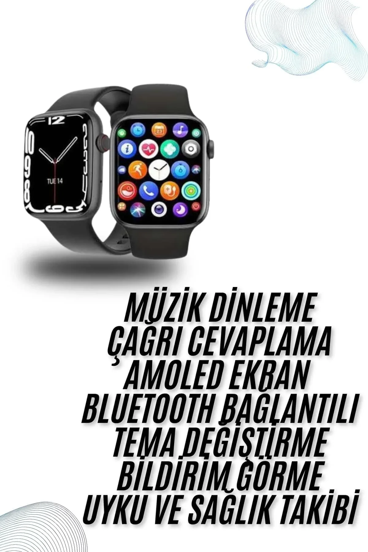 Plastik Kordonlu Kalp Atışı Uyku Takibi Ve Çağrı Cevaplayabilen Akıllı Saat - Just Cheap Store Görsel 3