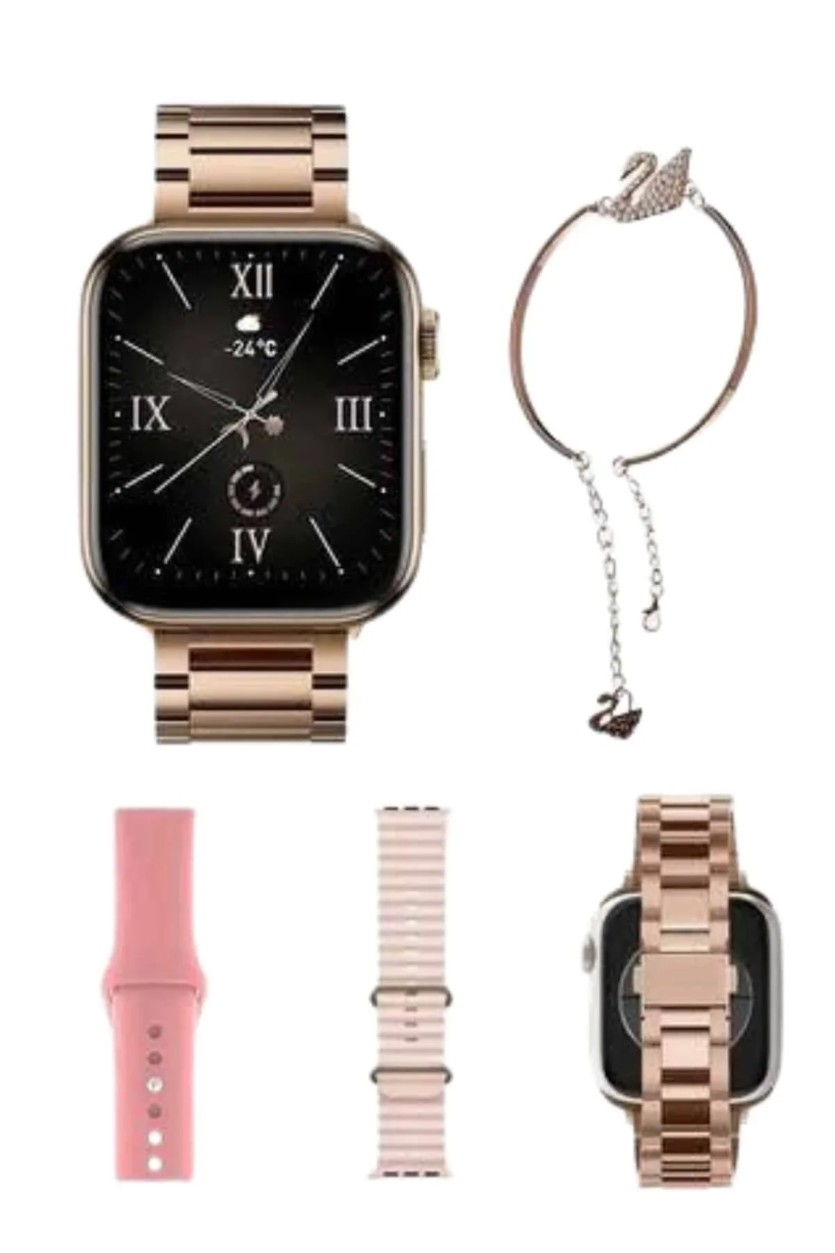 Yeni Nesil Kadın Akıllı Saat Rose Gold Android Ve İos Uyumlu - Just Cheap Store Görsel 4