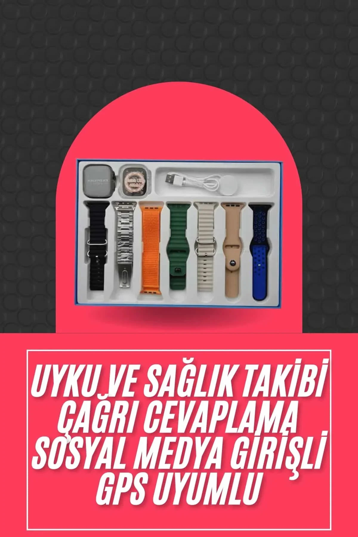 Akıllı Saat Unisex Akıllı Saat Çoklu Kordon Seçeneği Çelik Kordon Plastik Kordon - Just Cheap Store Görsel 3