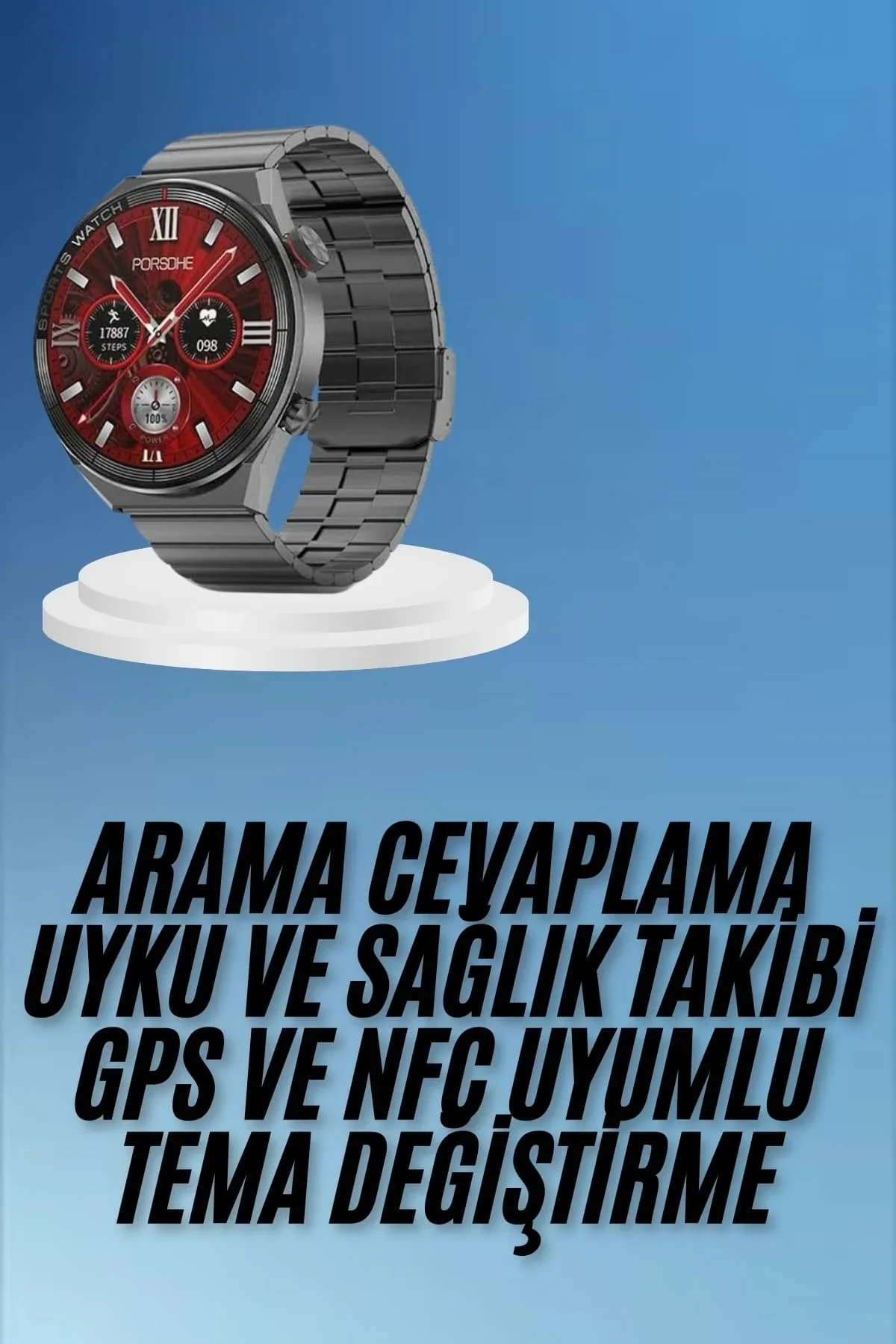 Çağrı Cevaplama Sesli Asistan Çoklu Dil Desteği 5.0 Bluetooth Akıllı Saat - Just Cheap Store Görsel 3