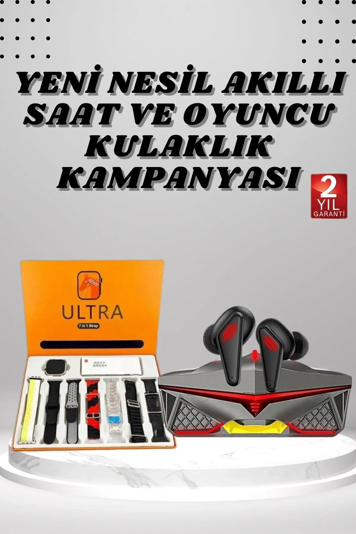 7 Kordonlu Akıllı Saat Ve Kulaklığı Bluetooth Bağlantılı Android Ve İos Uyumlu - Just Cheap Store Görsel 2