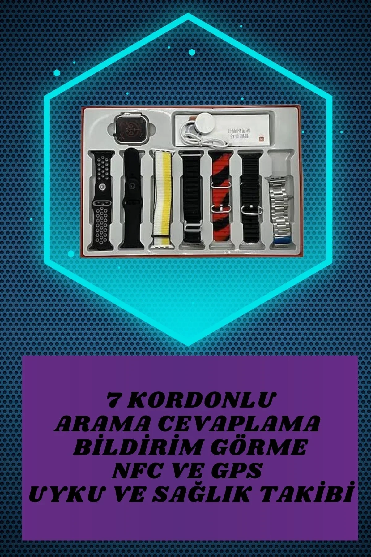 7 Kordonlu Akıllı Saat Ve 3.nesil Kulaklık Dokunmatik Ekran Sesli Görüşme Yapabilen - Just Cheap Store Görsel 4