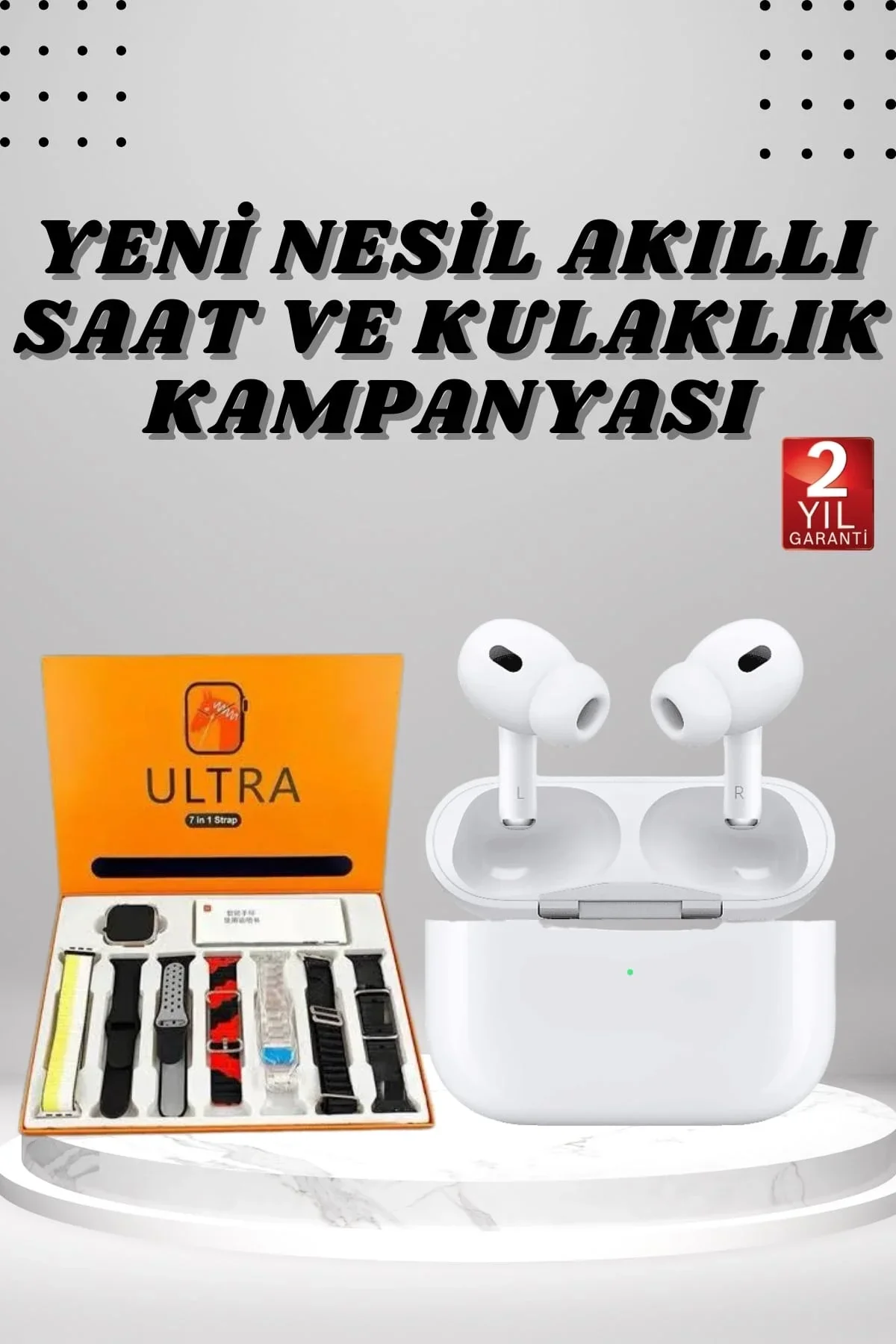 7 Kordonlu Akıllı Saat Ve Yeni Nesil Kulaklık Dokunmatik Ekran Android Ve İos Uyumlu - Just Cheap Store Görsel 2