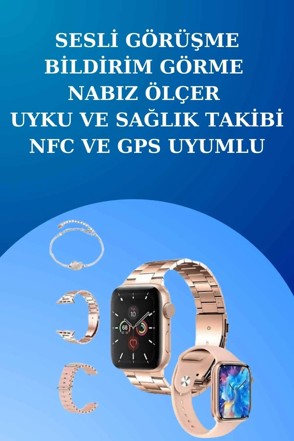 3 Kordonlu Dokunmatik Ekran Akıllı Saat Ve 2.nesil Kablosuz Bluetooth Kulaklık Anc/enc - Just Cheap Store Görsel 4