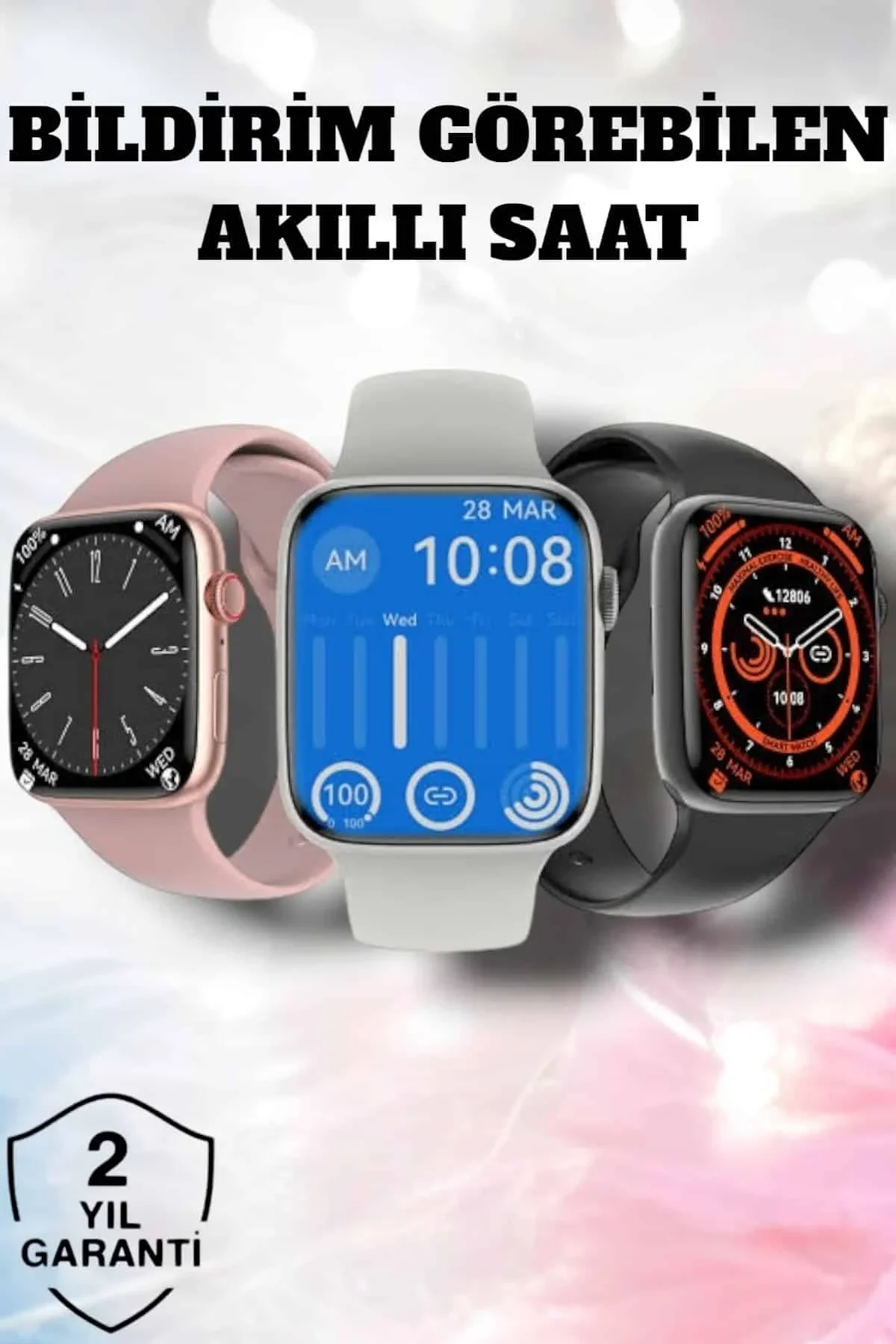 Akıllı Saat Adım Sayar, Kalp Atışı İzleme Dokunmatik Bluetooth Bağlantılı - Just Cheap Store Görsel 2