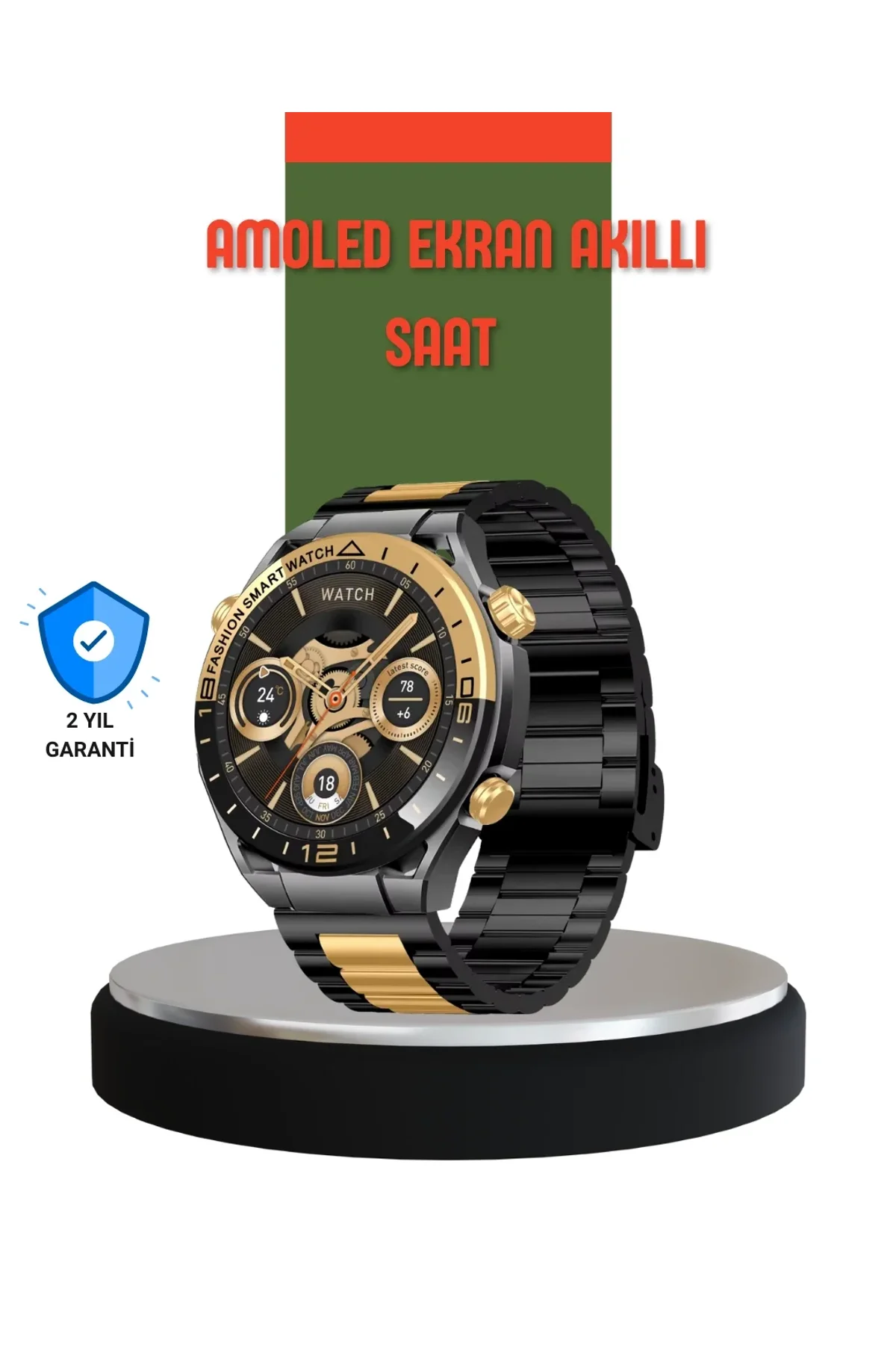 Amoled Ekran Akıllı Saat Bluetooth 5.1 Çağrı Destekli 3 Bileklikli - Just Cheap Store Görsel 2