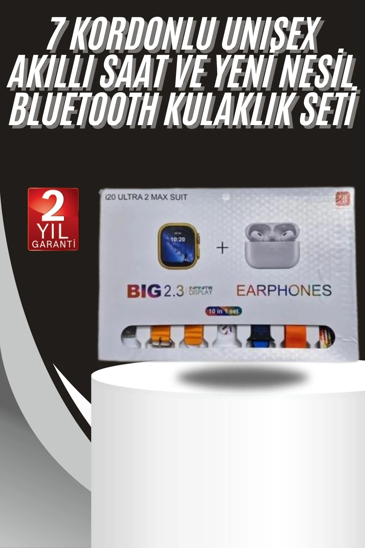 9 Ultra Akıllı Saat 49mm 2inç Ekran 7 Kordonlu Ve Bluetooth Kulaklık