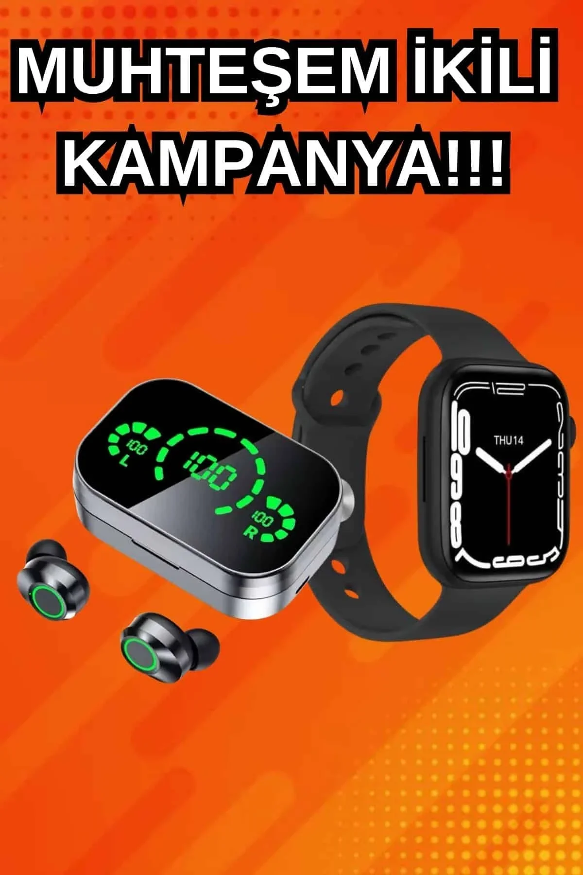 Yeni Nesil Akıllı Saat Ve Ucuz Kaliteli Bluetooth Kablosuz Kulaklık Amoled Ekran - Just Cheap Store Görsel 2