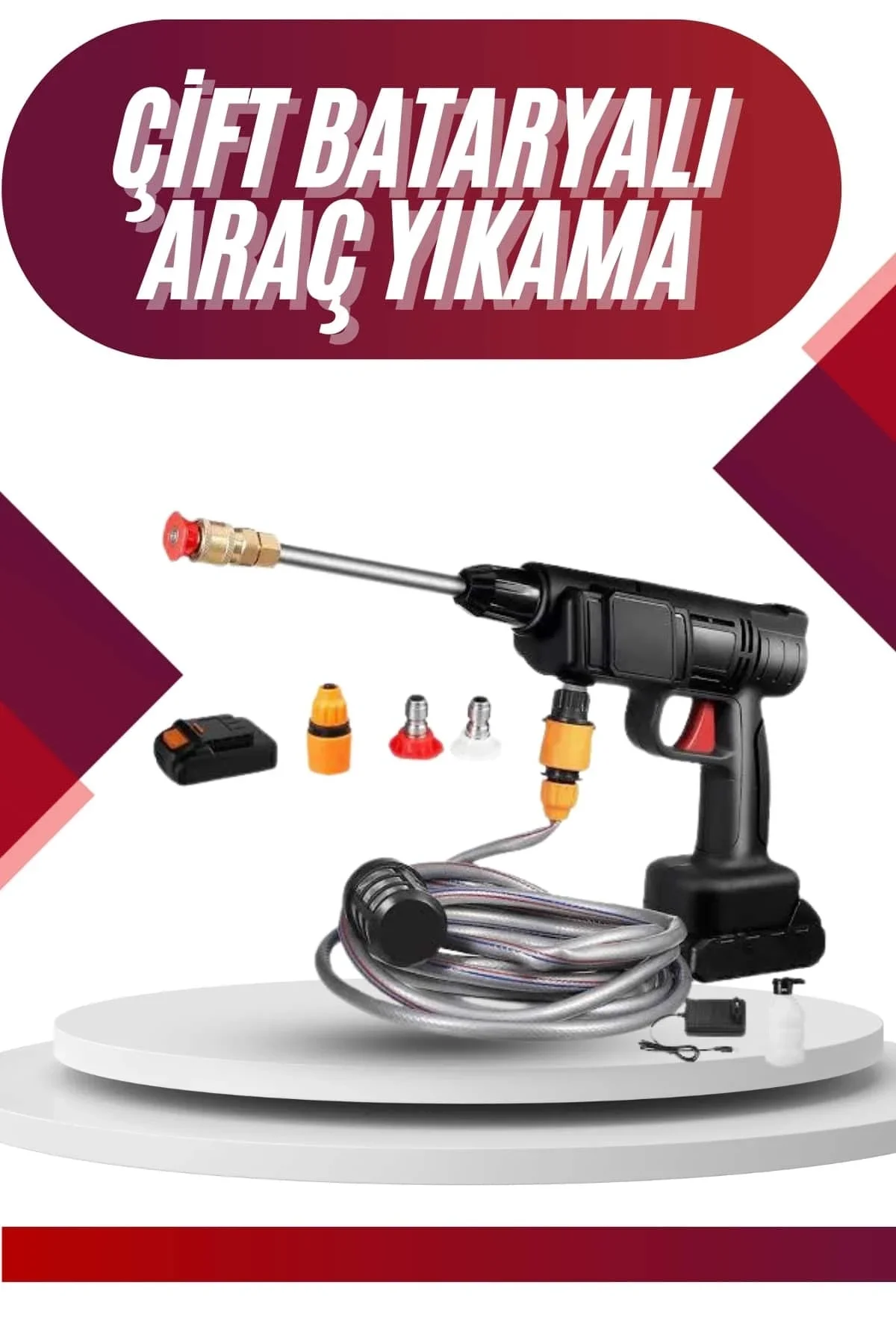 Oto Araba Yıkama Şarjlı Ve Yüksek Basınçlı Oto Yıkama Ve Sulama Tabancası - Just Cheap Store Görsel 2