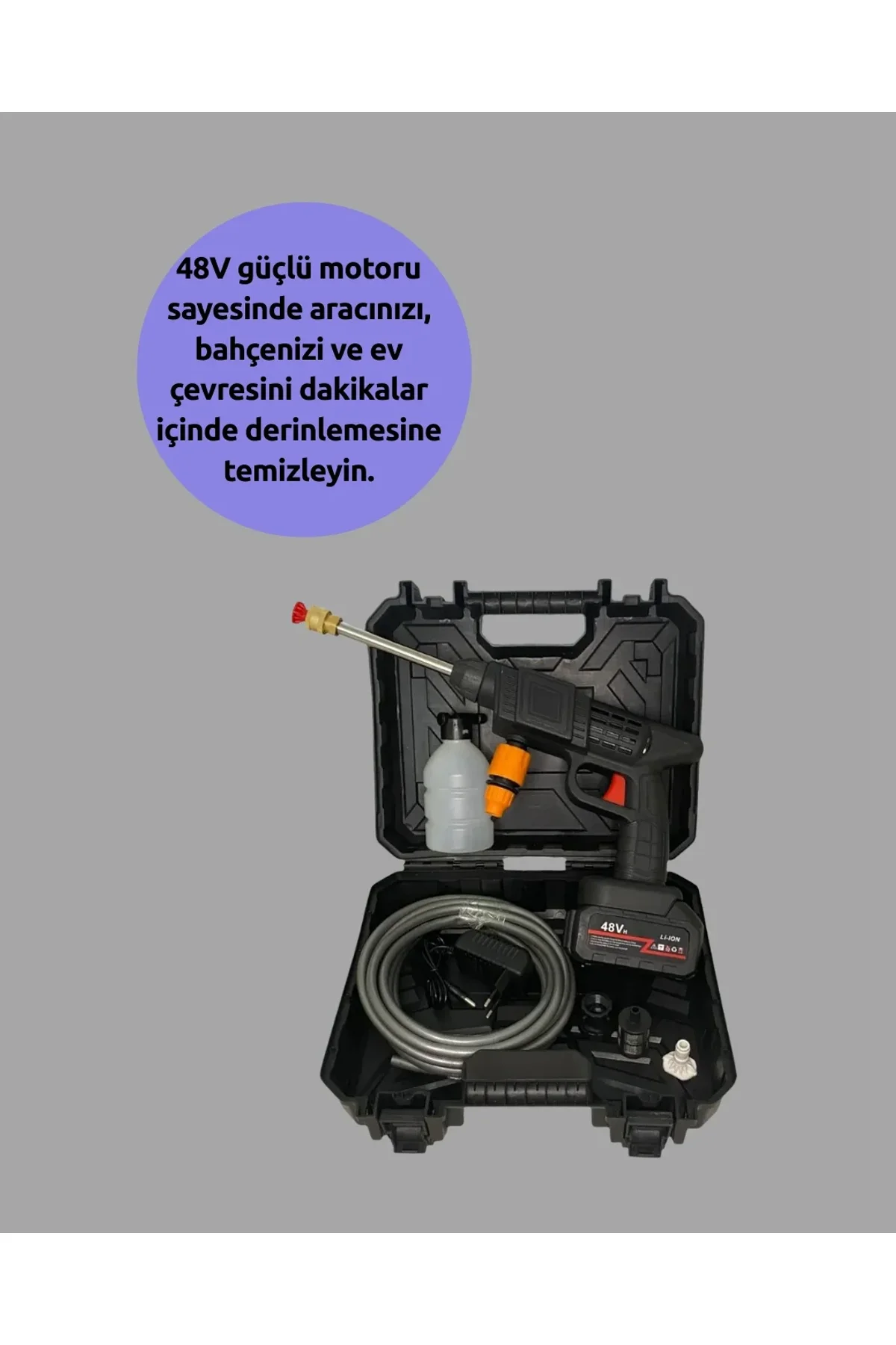 Akülü Basınçlı Yıkama Tabancası 450psı Su Püskürtme Makinesi - Just Cheap Store Görsel 3