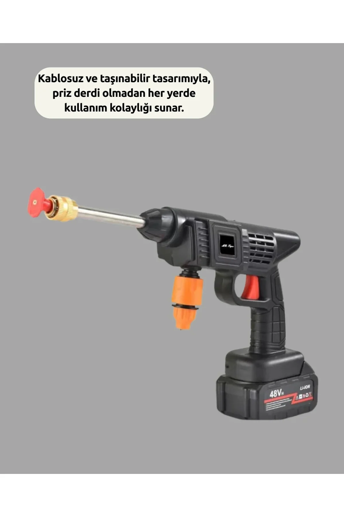 48v Şarjlı Basınçlı Yıkama Makinesi Kablosuz Su Tabancası - Just Cheap Store Görsel 4