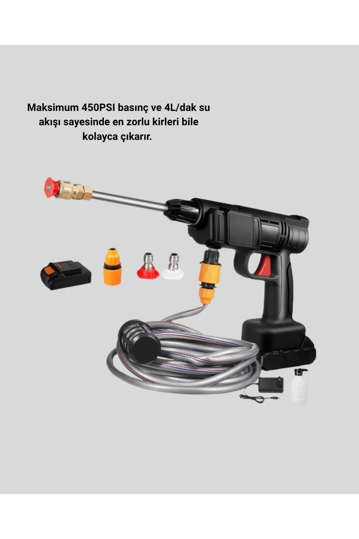 Kablosuz Basınçlı Yıkama Makinesi – 48v Güçlü Motor, 2 Pil Ve Köpük Hazneli - Just Cheap Store Görsel 4