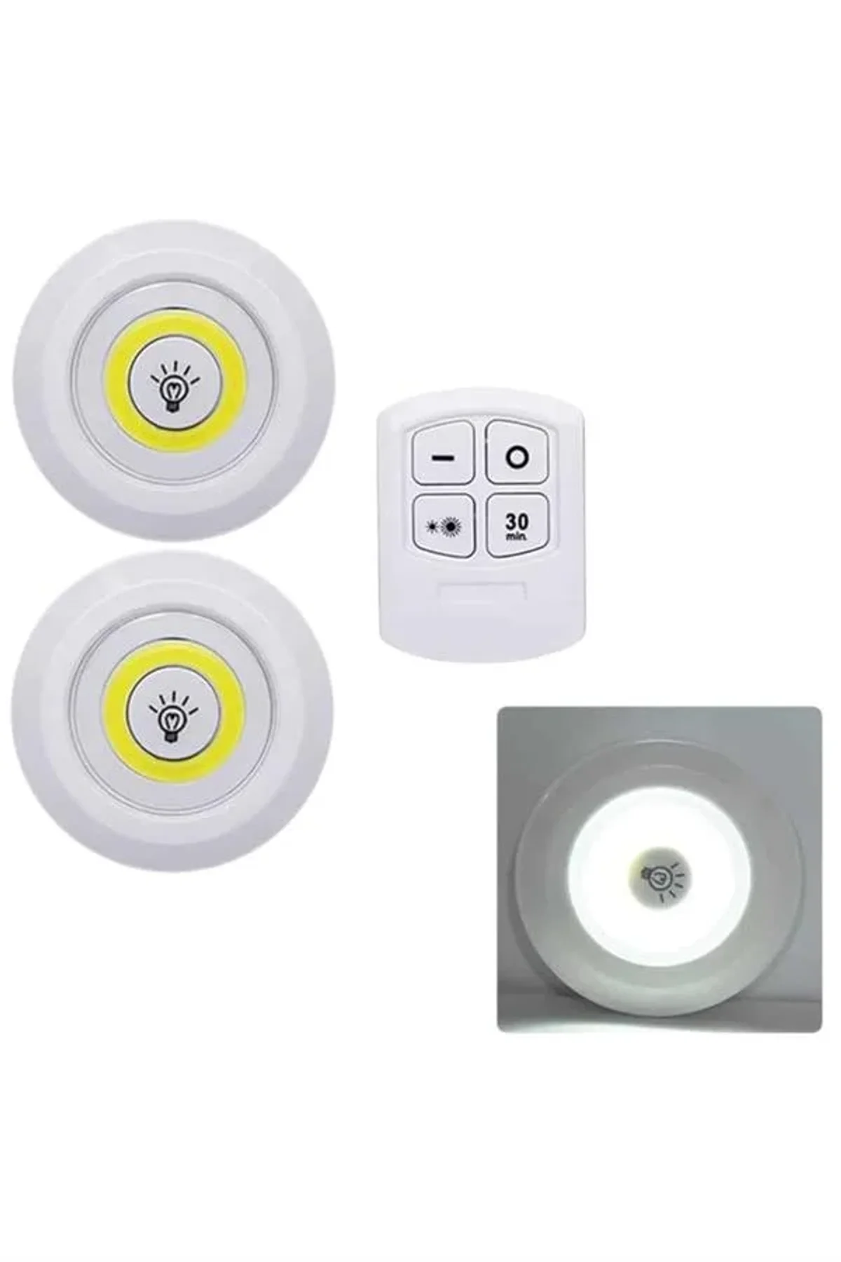 Led Lamba 3'lü Uzaktan Kumandalı Yapışkanlı - Just Cheap Store Görsel 5