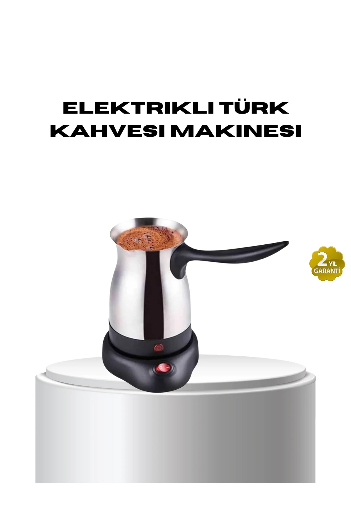 Paslanmaz Çelik Elektrikli Cezve 800w 6 Fincan Kapasiteli