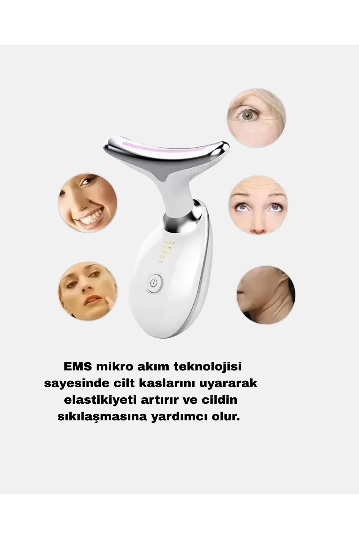 Ems Mikro Akım Yüz Ve Boyun Sıkılaştırıcı Cihaz 7000 Vpm Titreşim Isı Terapili - Just Cheap Store Görsel 3