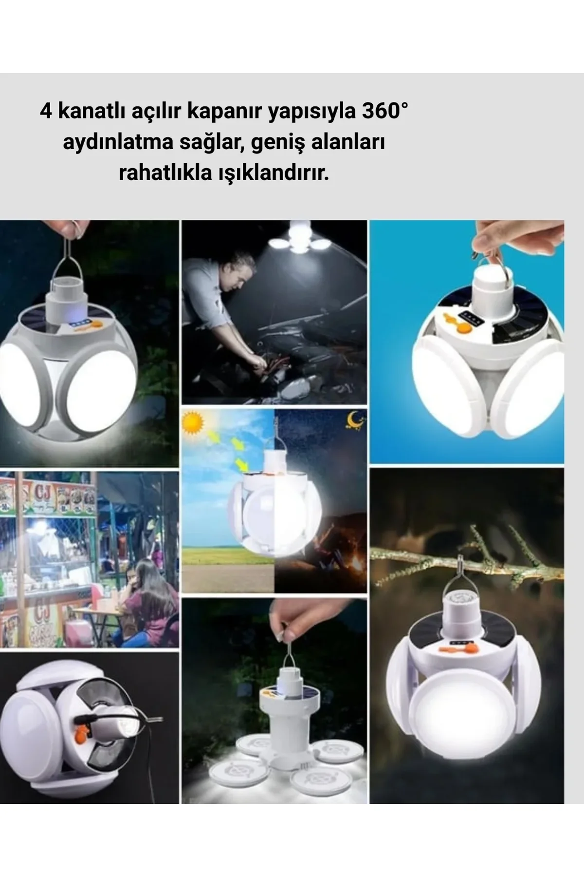 Pratik Katlanabilir Solar Led Aydınlatma Lambası - Just Cheap Store Görsel 4