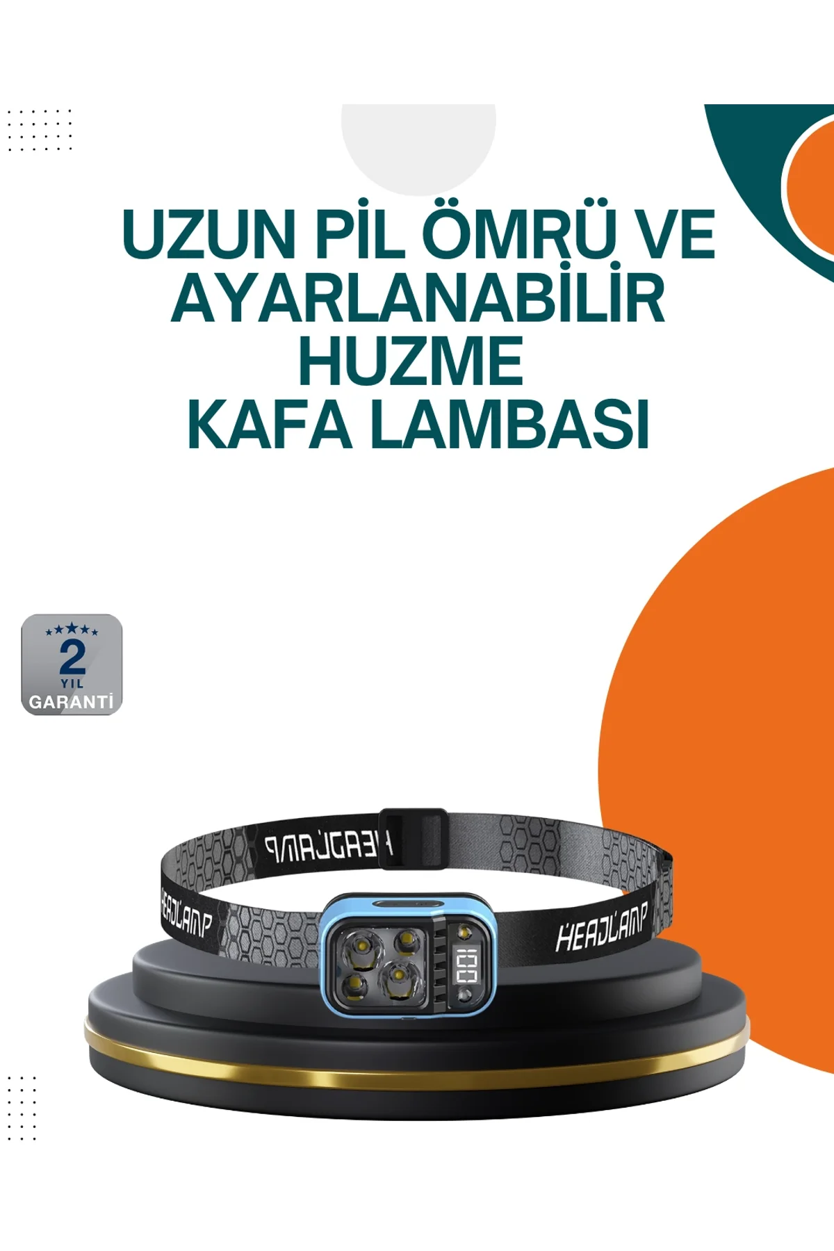 Type C Şarjlı Led Kafa Lambası Güç Göstergeli 53 Modlu